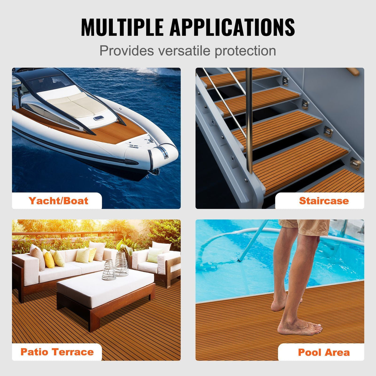 Boat Flooring, EVA Foam Boat Decking 94.5" x 46", Non-Slip Self-Adhesive Flooring, 29.9 sq.ft Marine Carpet for Boats, Yacht, Pontoon, Kayak Decking