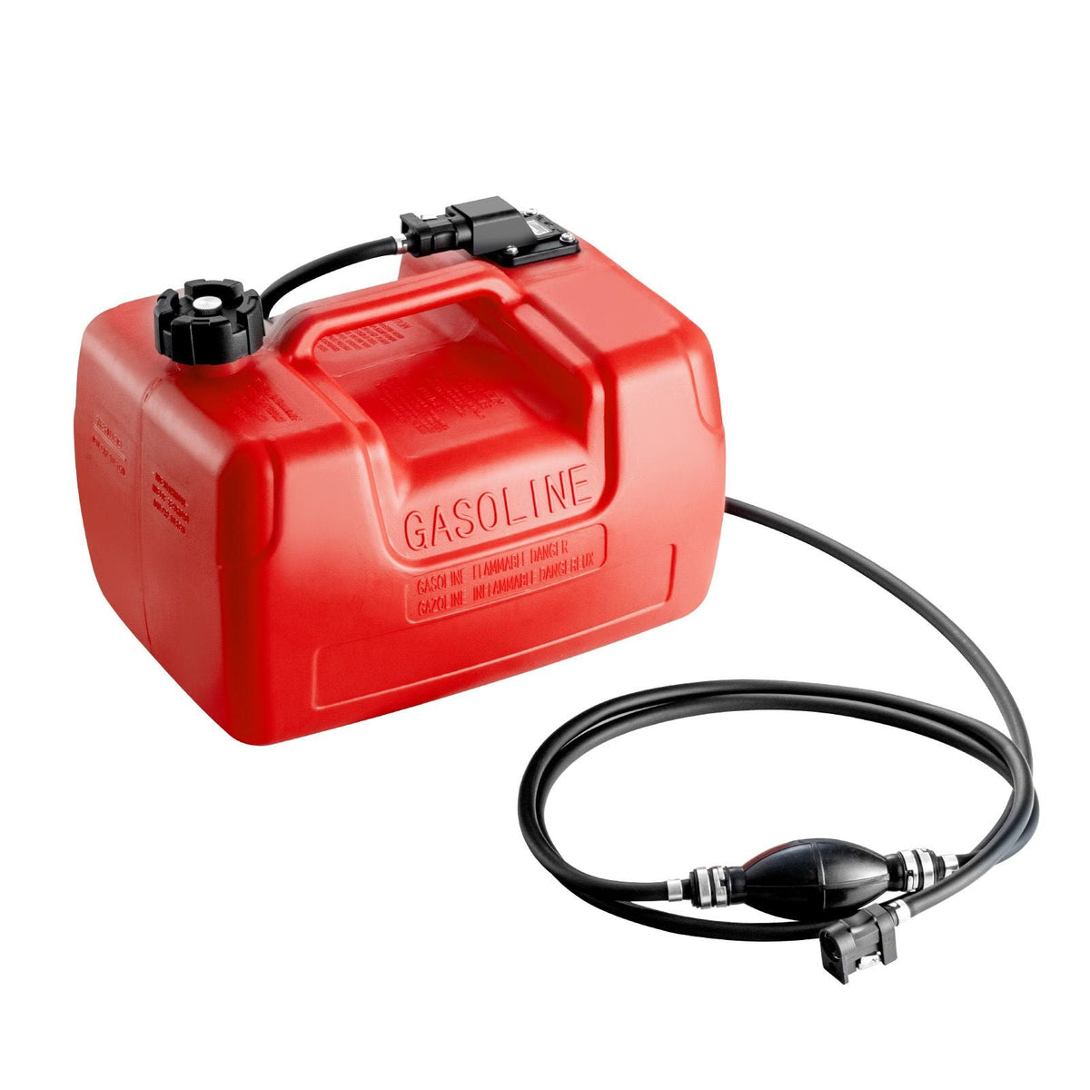 Boat Fuel Tank, 3.17-Gallon/12-L Marine Outboard Transfer Tank, Transfer Tank with 9.8ft Hose, Gauge for Outboard Engine, Yacht, Fishing Boat, Deck, Red