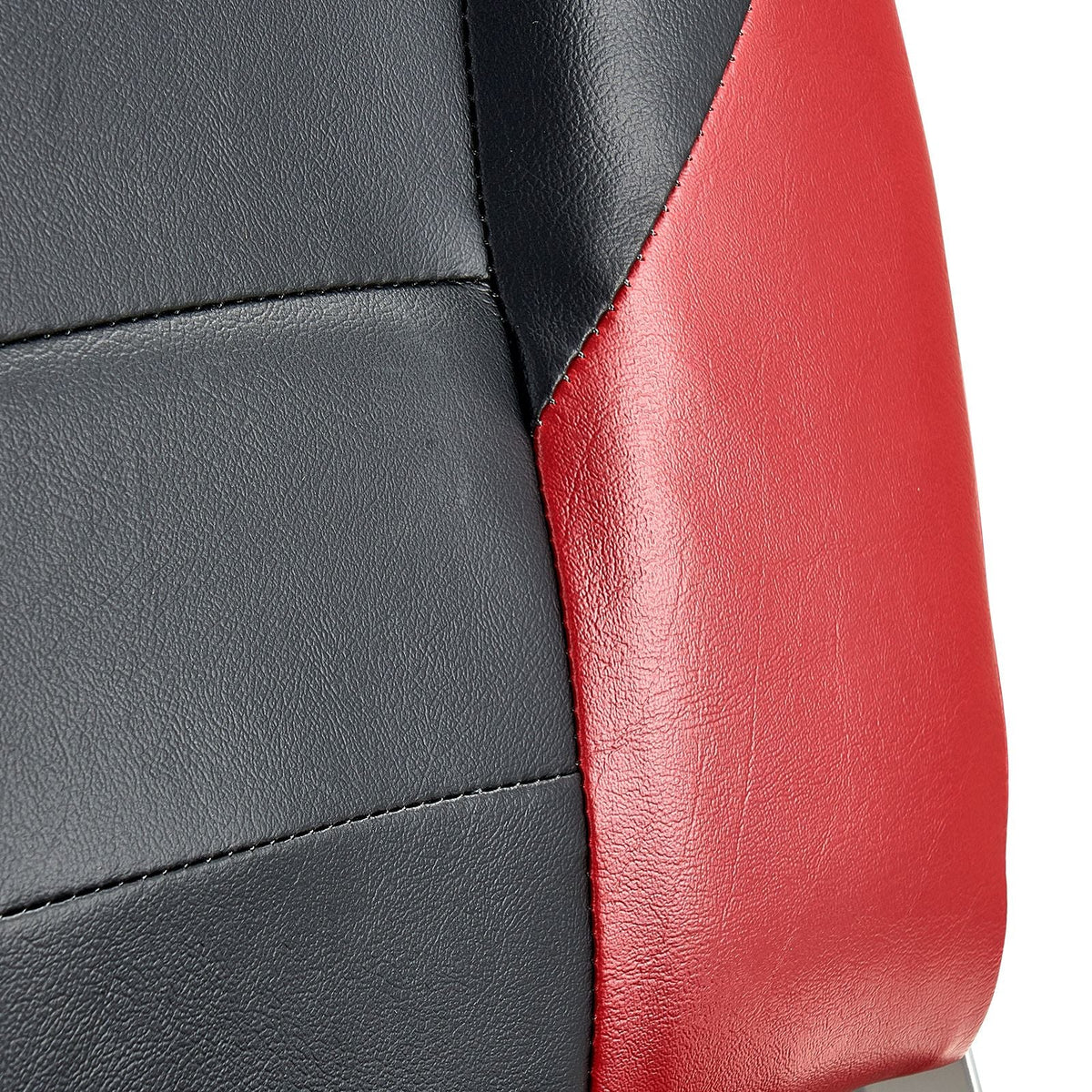 Boat Seat, High Backrest, Folding Fishing Boat Seat with Thickened Sponge Cushion & Waterproof PVC Leather, Aluminum Alloy Hinges, Flip Up Boat Seat for Boats, Yachts, Ships, Black & Red