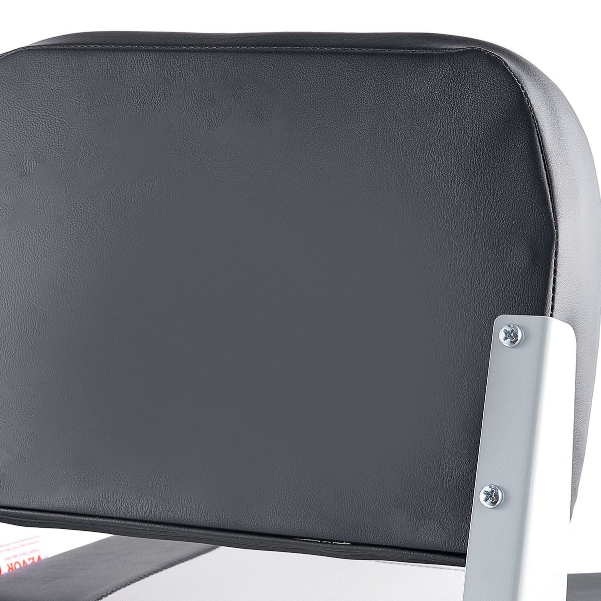 Boat Seat, Low Backrest, Folding Fishing Boat Seat with Thickened Sponge Cushion & Waterproof PVC Leather, Aluminum Alloy Hinges, Flip Up Boat Seat for Fishing Boats, Yachts, Ships, Black & Grey