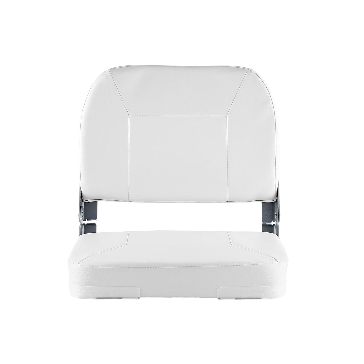 Boat Seat, Low Backrest, Folding Fishing Boat Seat with Thickened Sponge Cushion & Waterproof PVC Leather, Aluminum Alloy Hinges, Flip Up Boat Seat for Fishing Boats, Yachts, Ships, White