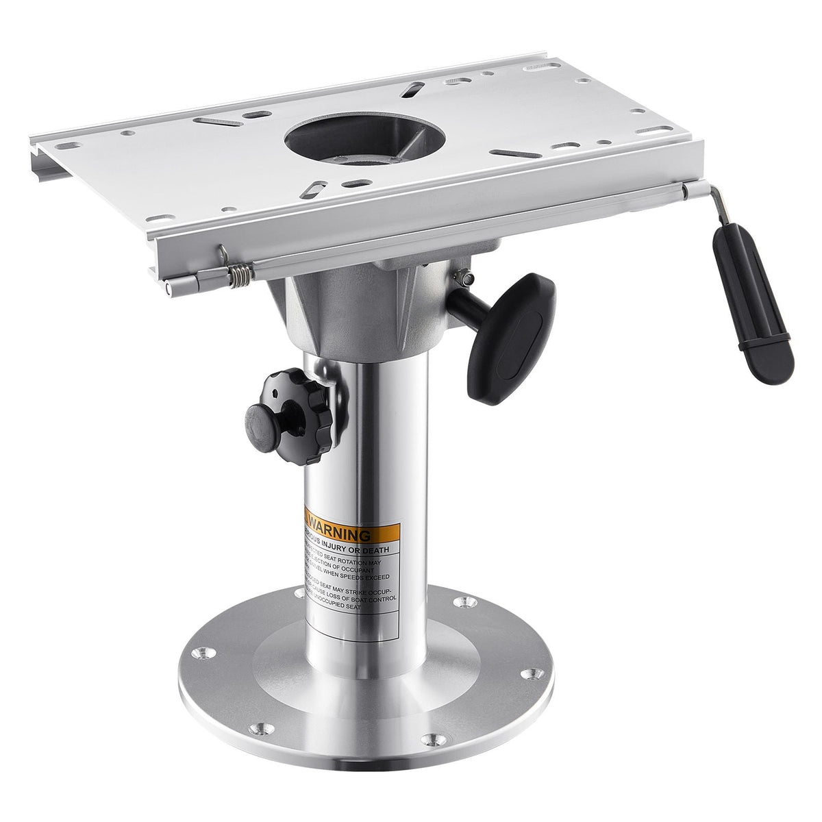 Boat Seat Pedestal, Adjustable Height from 13.39 to 19.2 Inches, Aluminum Alloy Boat Chair Base with Slide, 5-inch Sliding Travel, Locking Design, Ideal for Fishing and Boating Enthusiasts