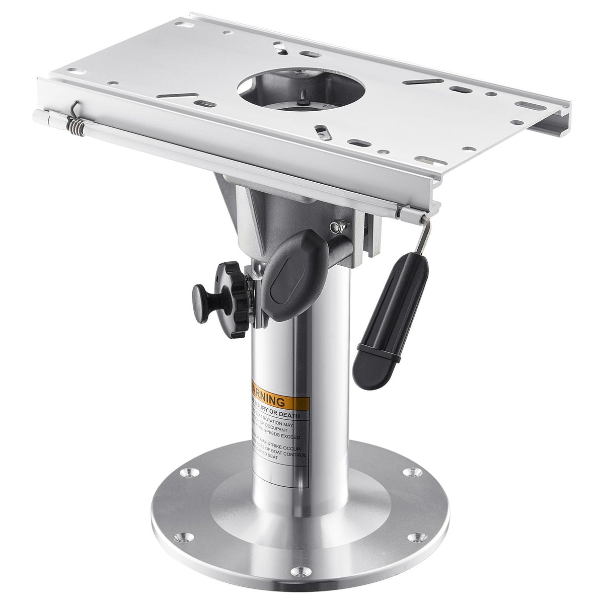 Boat Seat Pedestal, Adjustable Height from 13.39 to 19.2 Inches, Aluminum Alloy Boat Chair Base with Slide, 5-inch Sliding Travel, Locking Design, Ideal for Fishing and Boating Enthusiasts