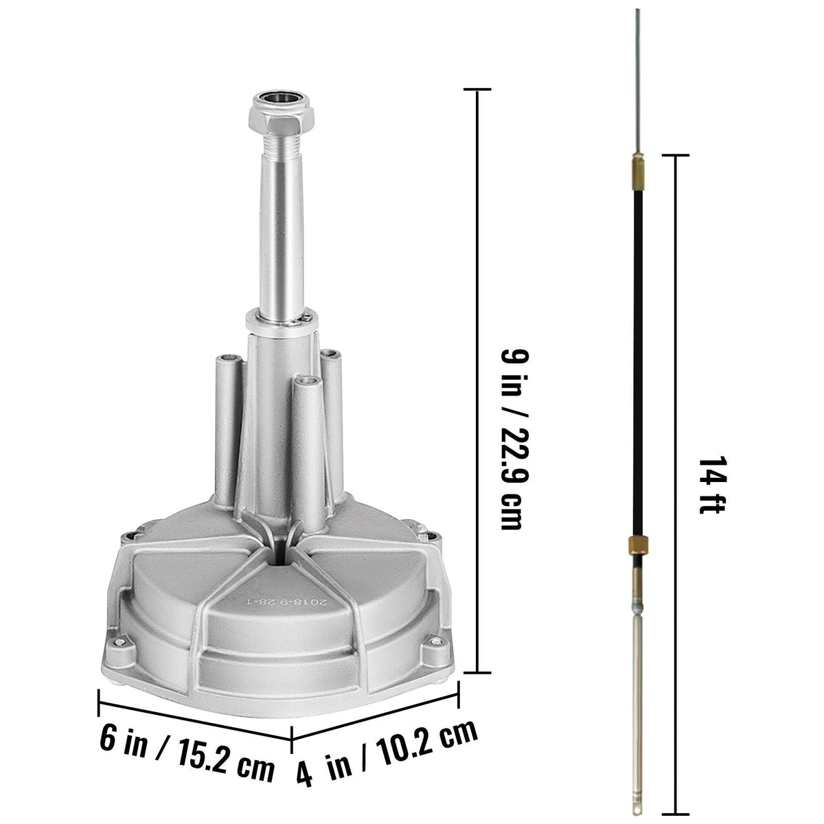 Boat Steering System, Outboard Steering Kit with Boat Steering Control Cable 14' Steering Cable Marine Steering System 3/4" Shaft