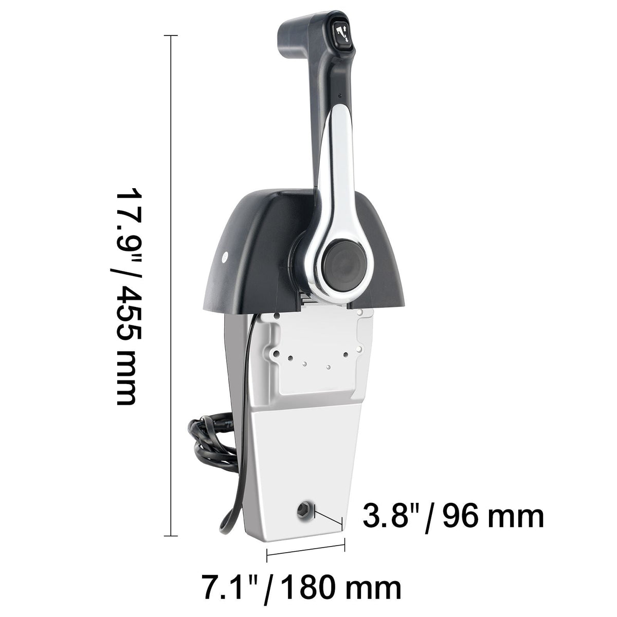 Boat Throttle Control, 704-48205-P1 Top-Mounted Outboard Remote Control Box for Yamaha 4-Stroke, Marine Throttle Control Box with Power Trim Switch and 4.6 ft Harness with 5 Pin Connector