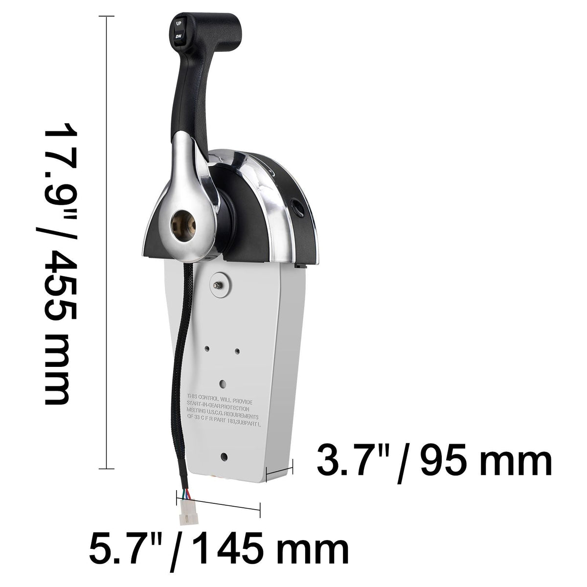 Boat Throttle Control, 8M0059686 Top-Mounted Outboard Remote Control Box for Mercury PT 2-Stroke, Marine Throttle Control Gear Box with Power Trim Switch