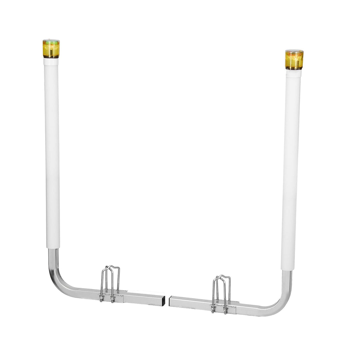 Boat Trailer Guide, 46 in with LED Light Trailer Guide Poles, 2PCS High-Hardness Steel Guide-Ons, Wide Adjustable Trailers Guides with PVC Pipes, for Ski Boat, Fishing Boat or Sailboat Trailers