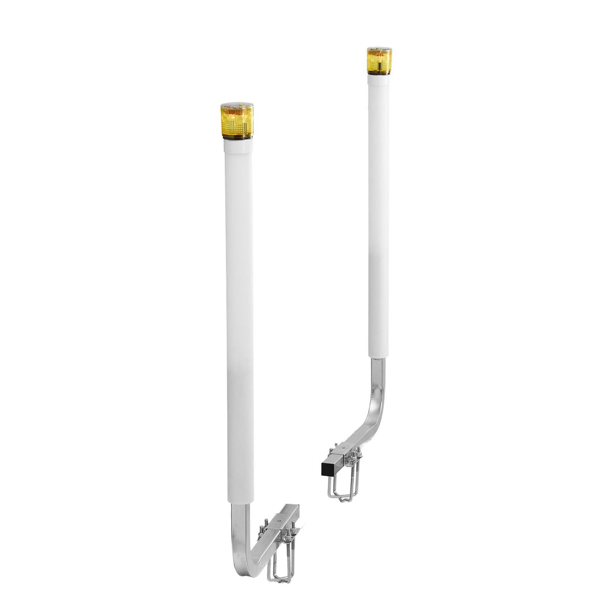 Boat Trailer Guide, 46 in with LED Light Trailer Guide Poles, 2PCS High-Hardness Steel Guide-Ons, Wide Adjustable Trailers Guides with PVC Pipes, for Ski Boat, Fishing Boat or Sailboat Trailers