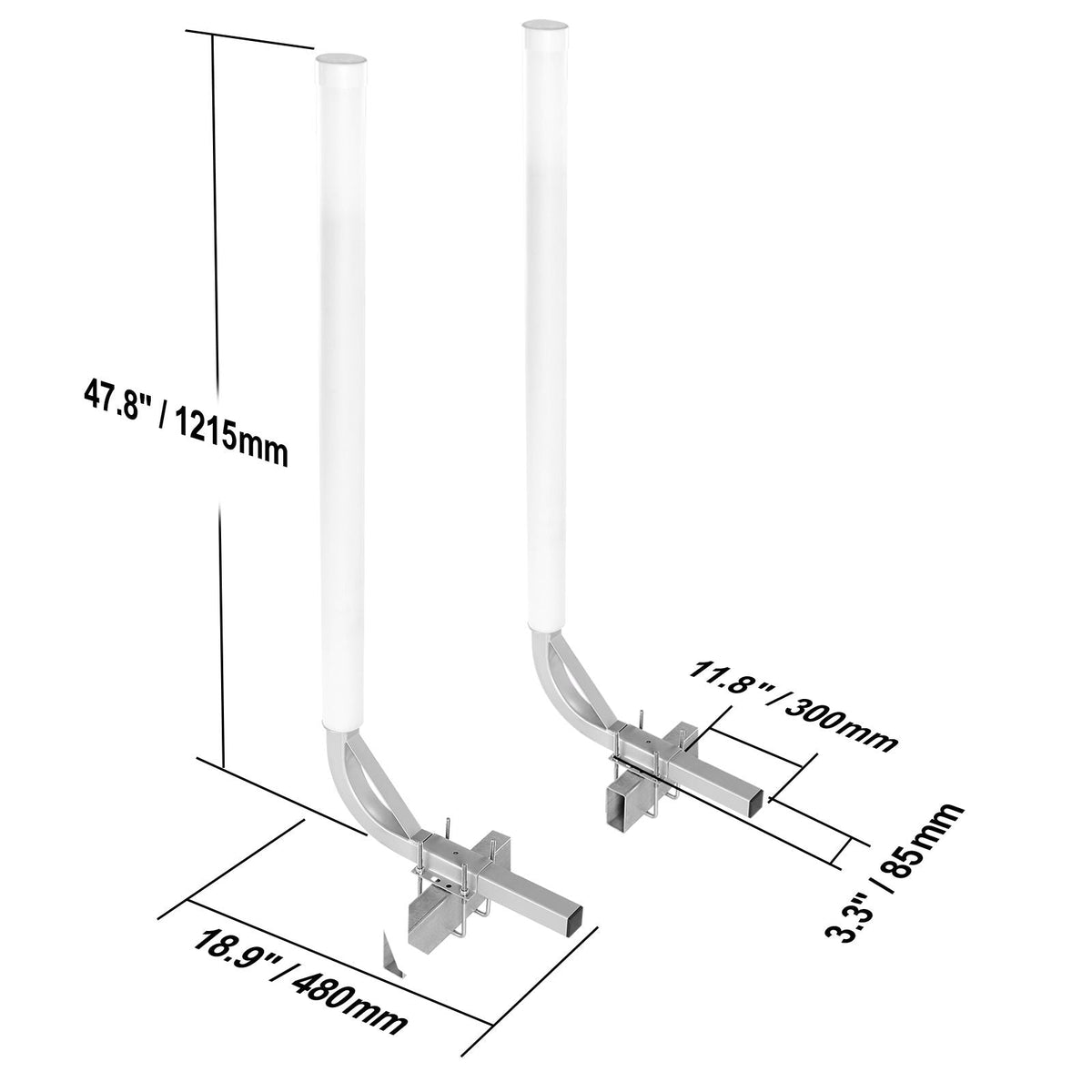 Boat Trailer Guide, 48″ Adjustable Design Trailer Guide Poles, 2PCS High-Hardness Steel Trailer Guide-Ons, Trailer Guides with PVC Pipes, for Ski Boat, Fishing Boat or Sailboat Trailer
