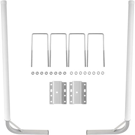 Boat Trailer Guide-on, 60\", 2PCS Steel Trailer Post Guide ons, with White PVC Tube Covers, Complete Mounting Accessories Included, for Ski Boat, Fishing Boat or Sailboat Trailer