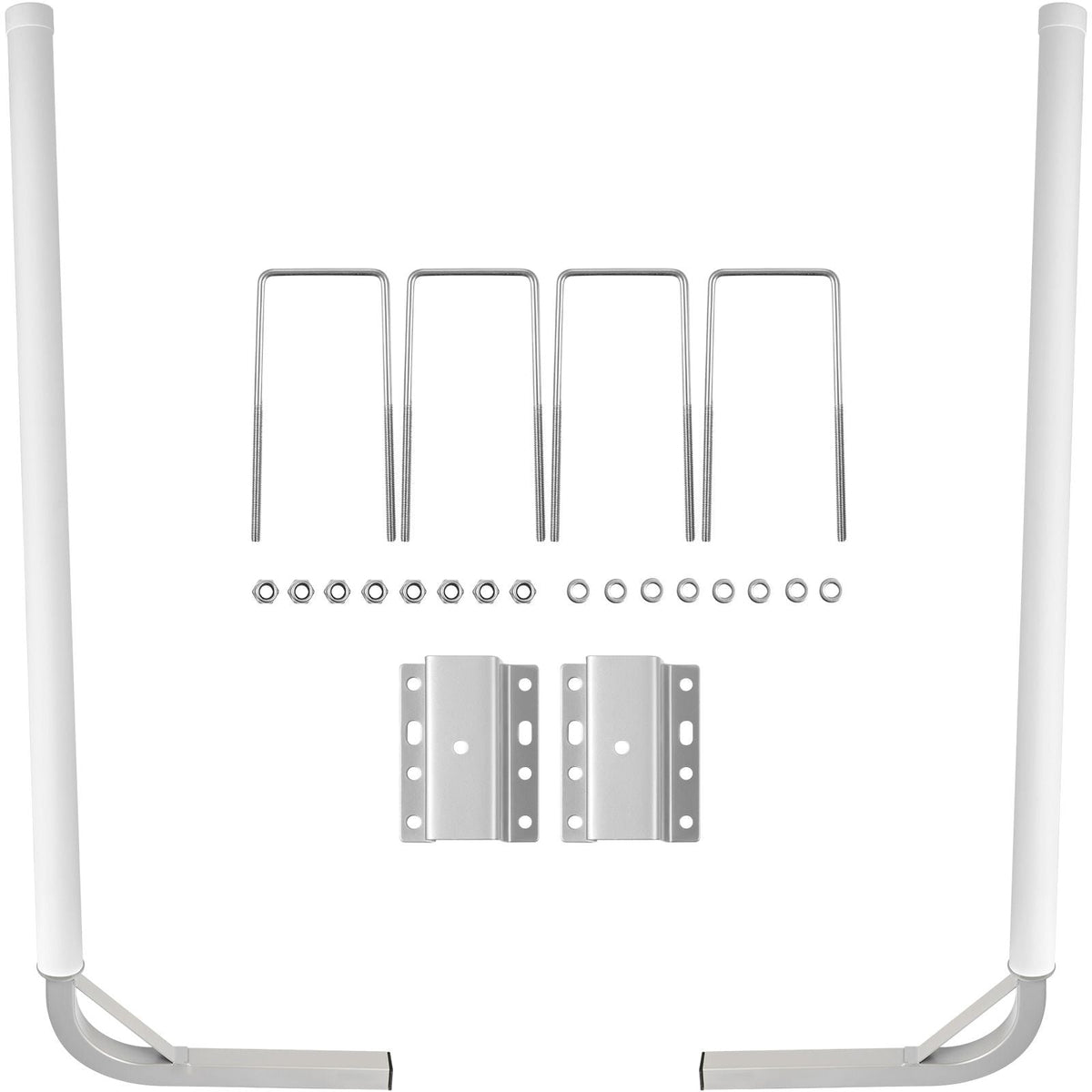 Boat Trailer Guide-on, 60\", 2PCS Steel Trailer Post Guide ons, with White PVC Tube Covers, Complete Mounting Accessories Included, for Ski Boat, Fishing Boat or Sailboat Trailer