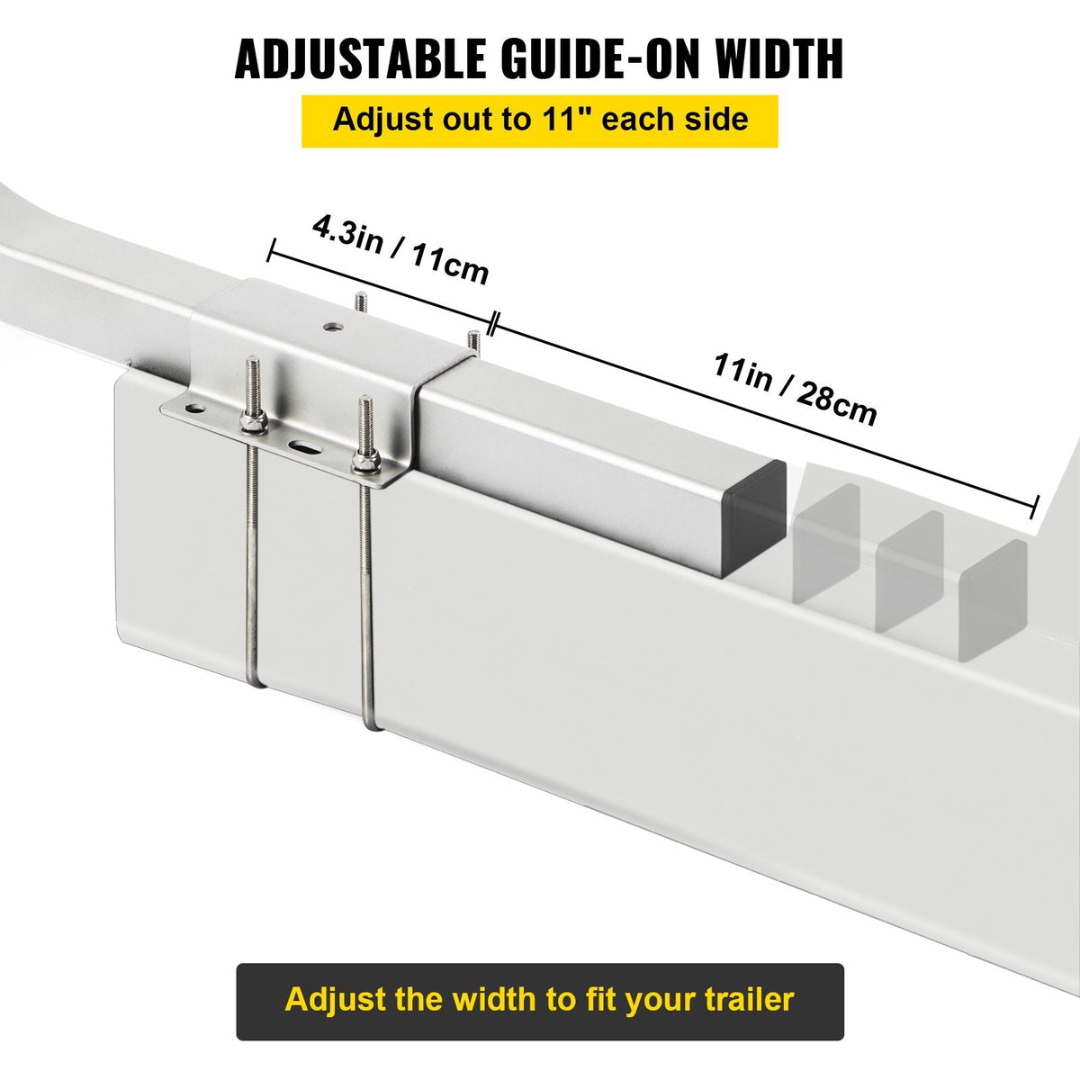 Boat Trailer Guide-ons, 2 PCS Rustproof Steel Trailer Guide ons, Trailer Guides with Carpet-Padded Boards, Mounting Parts Included, for Ski Boat, Fishing Boat or Sailboat Trailer