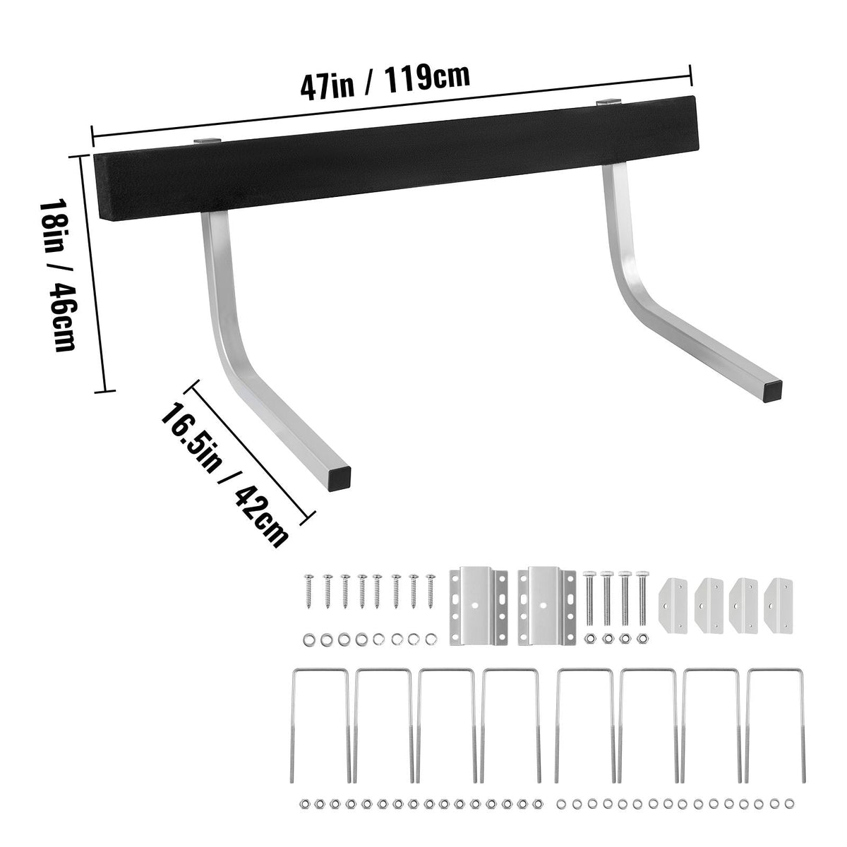 Boat Trailer Guide-ons, 2 PCS Rustproof Steel Trailer Guide ons, Trailer Guides with Carpet-Padded Boards, Mounting Parts Included, for Ski Boat, Fishing Boat or Sailboat Trailer
