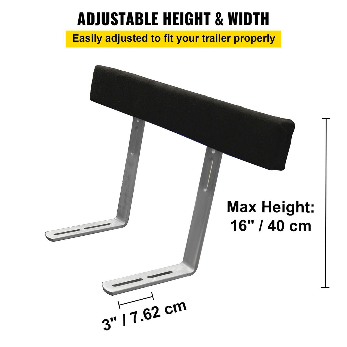 Boat Trailer Guide-ons, 48", 2 PCS Rustproof Steel Trailer Guide ons, Trailer Guides with Carpet-Padded Boards, Mounting Parts Included, for Ski Boat, Fishing Boat or Sailboat Trailer
