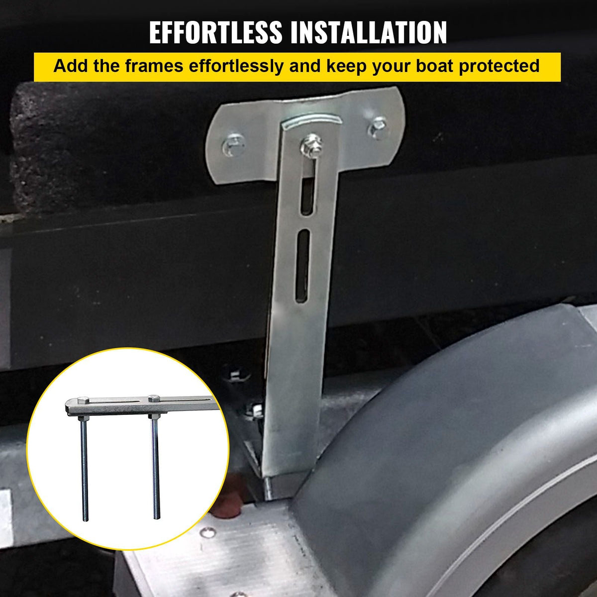 Boat Trailer Guide-ons, 48", 2 PCS Rustproof Steel Trailer Guide ons, Trailer Guides with Carpet-Padded Boards, Mounting Parts Included, for Ski Boat, Fishing Boat or Sailboat Trailer