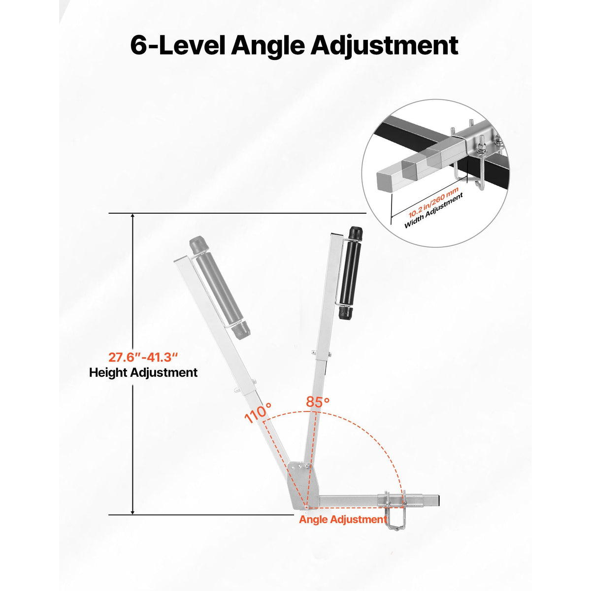 Boat Trailer Guides, 27.6-41.3 in Height Adjustable Trailers Guide, 2PCS Thickened High-Duty Trailer Guide-Ons with Smooth Roller Guidance, for Over 16 in Larger Fishing Boats, Runabout Boats