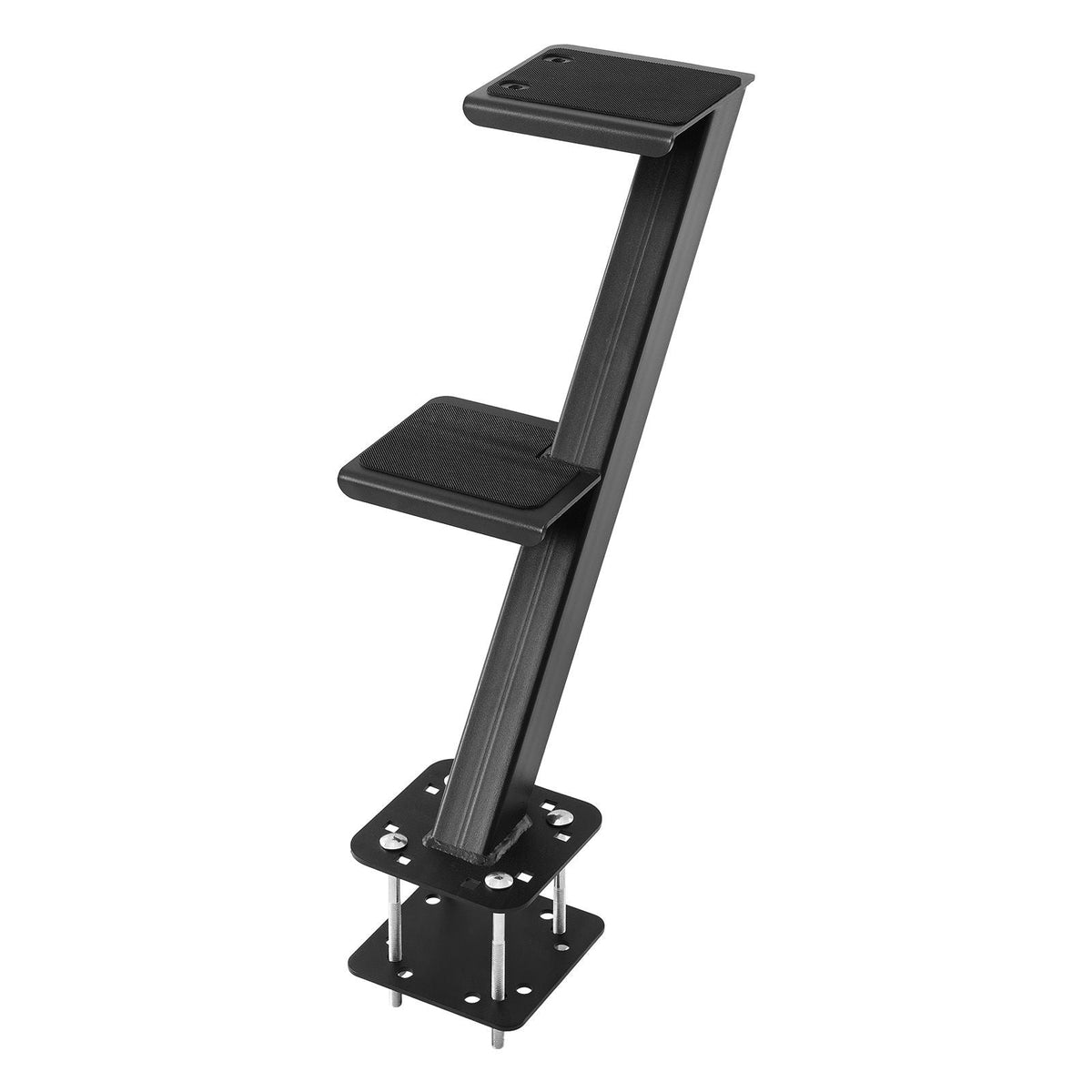 Boat Trailer Steps, 2-Step, Heavy-Duty Boat Trailer Steps with Handle, Non-Slip Surface, 3 Mounting Angle Options, Carbon Steel Ladder Suitable for 3" x 3"/3" x 5"/4" x 4" Frame, Bottom Mounting