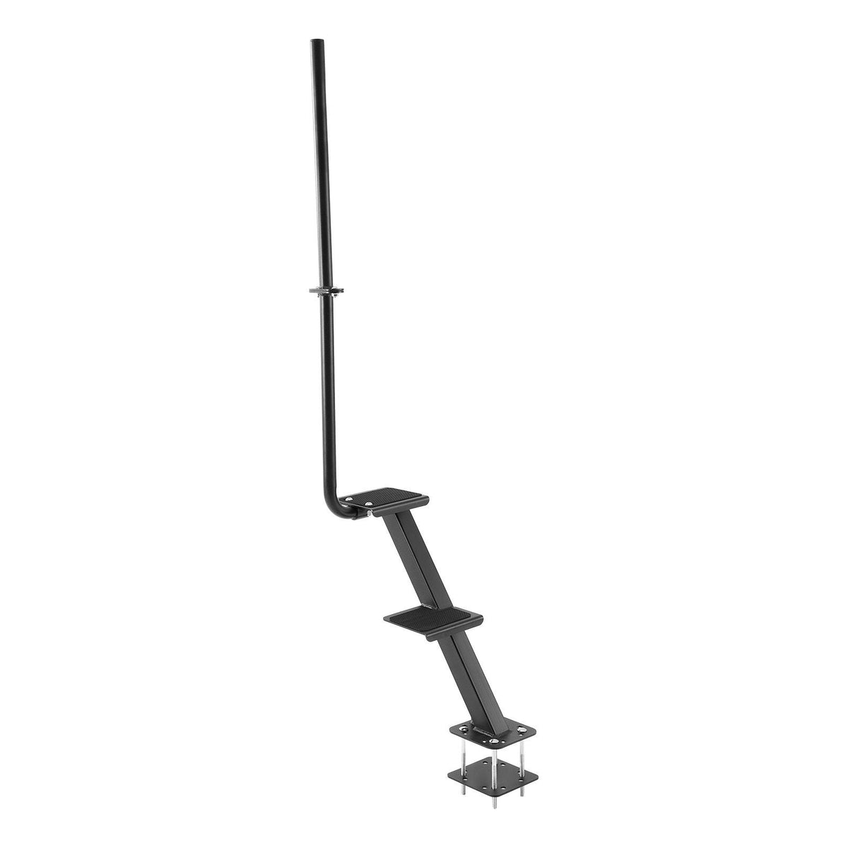 Boat Trailer Steps, 2-Step, Heavy-Duty Boat Trailer Steps with Handle, Non-Slip Surface, 3 Mounting Angle Options, Carbon Steel Ladder Suitable for 3" x 3"/3" x 5"/4" x 4" Frame, Bottom Mounting