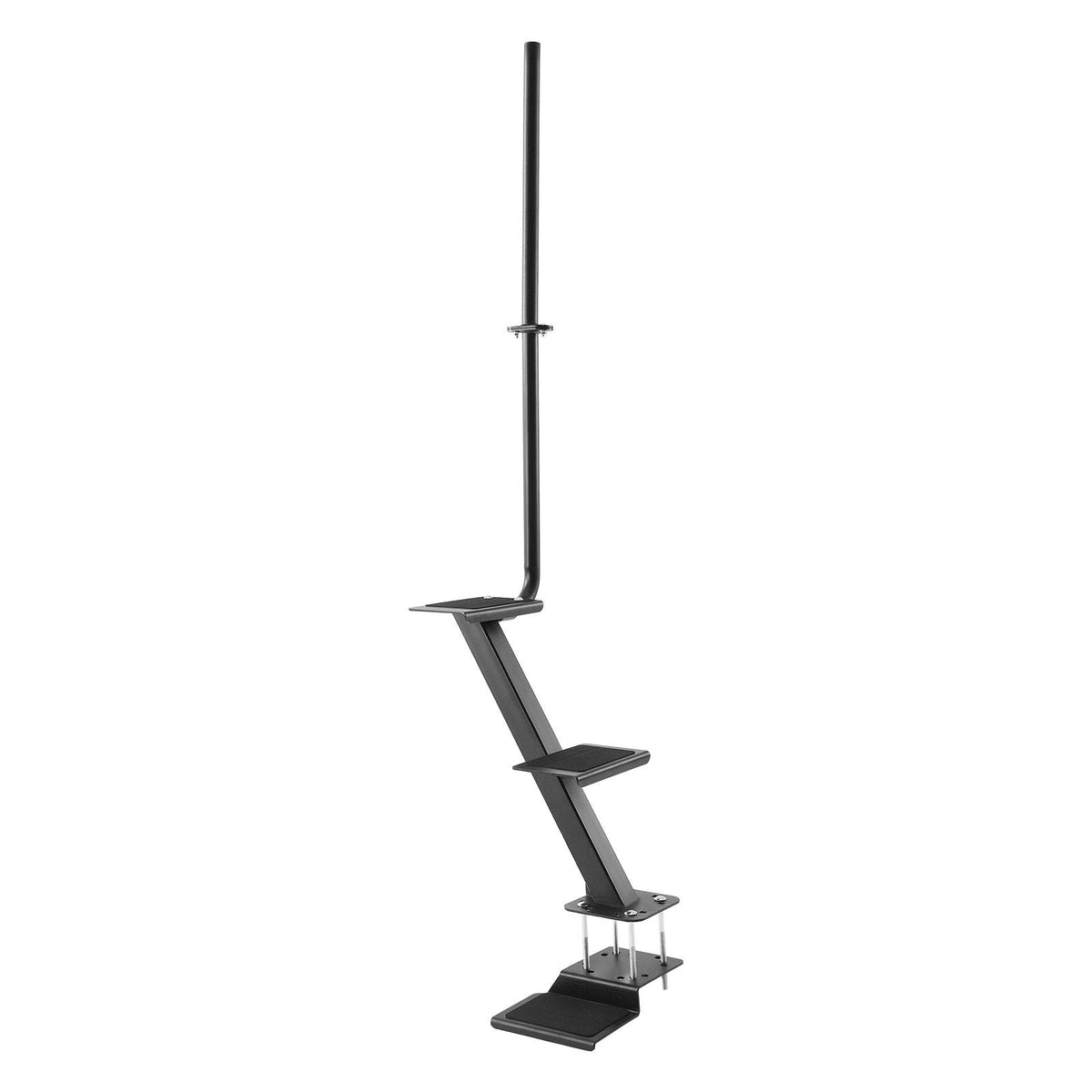 Boat Trailer Steps, 3-Step, Heavy-Duty Boat Trailer Steps with Handle, Non-Slip Surface, 3 Mounting Angle Options, Carbon Steel Ladder Suitable for 3" x 3"/3" x 5"/4" x 4" Frame, Bottom Mounting
