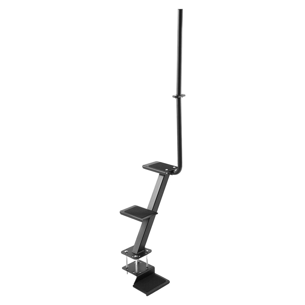 Boat Trailer Steps, 3-Step, Heavy-Duty Boat Trailer Steps with Handle, Non-Slip Surface, 3 Mounting Angle Options, Carbon Steel Ladder Suitable for 3" x 3"/3" x 5"/4" x 4" Frame, Bottom Mounting