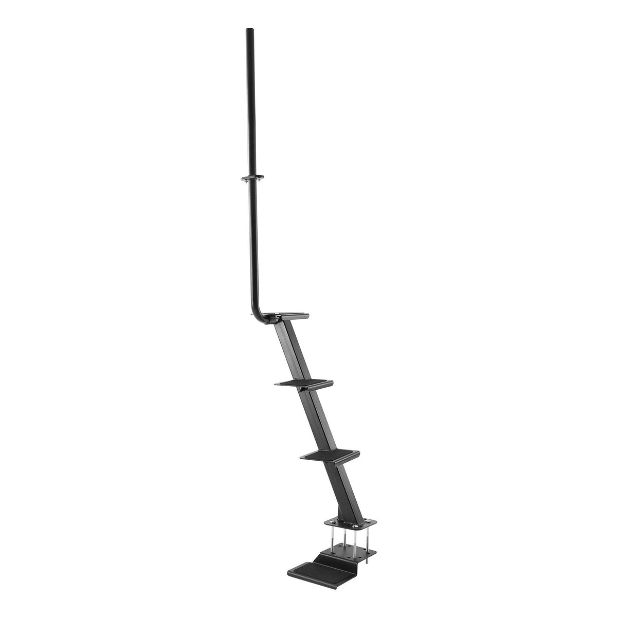 Boat Trailer Steps, 4-Step, Heavy-Duty Boat Trailer Steps with Handle, Non-Slip Surface, 3 Mounting Angle Options, Carbon Steel Ladder Suitable for 3" x 3"/3" x 5"/4" x 4" Frame, Bottom Mounting