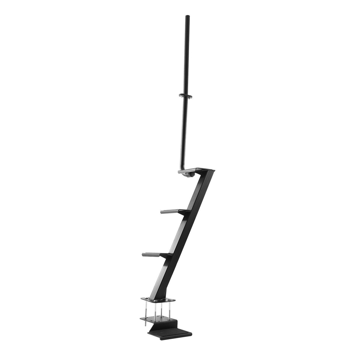 Boat Trailer Steps, 4-Step, Heavy-Duty Boat Trailer Steps with Handle, Non-Slip Surface, 3 Mounting Angle Options, Carbon Steel Ladder Suitable for 3" x 3"/3" x 5"/4" x 4" Frame, Bottom Mounting