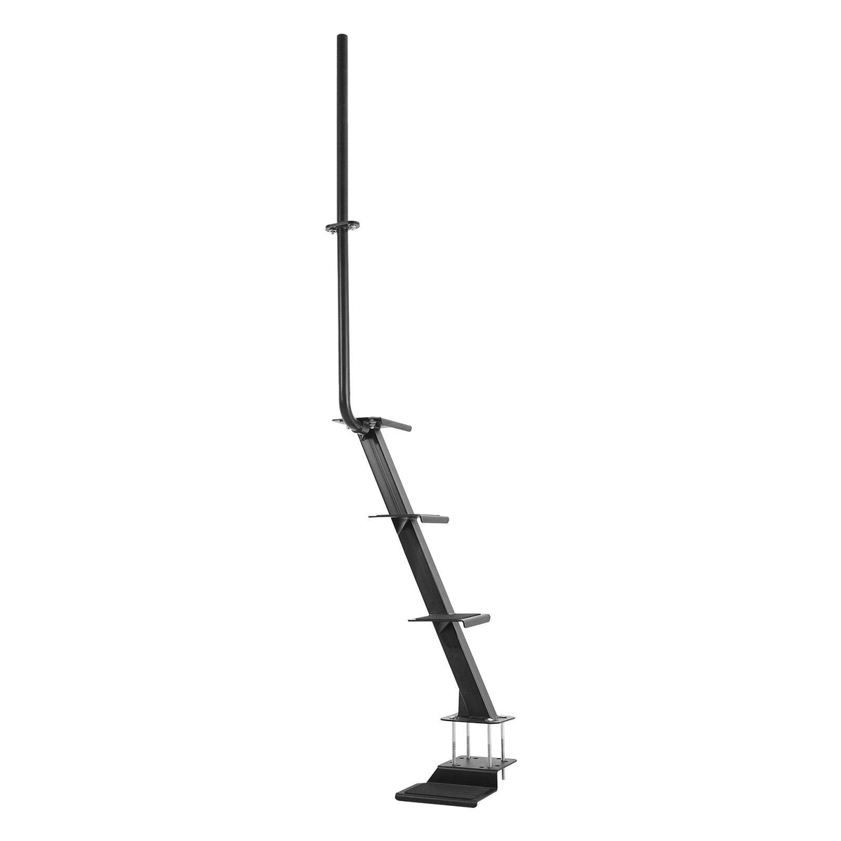Boat Trailer Steps, 4-Step, Heavy-Duty Boat Trailer Steps with Handle, Non-Slip Surface, 3 Mounting Angle Options, Carbon Steel Ladder Suitable for 3" x 3"/3" x 5"/4" x 4" Frame, Bottom Mounting