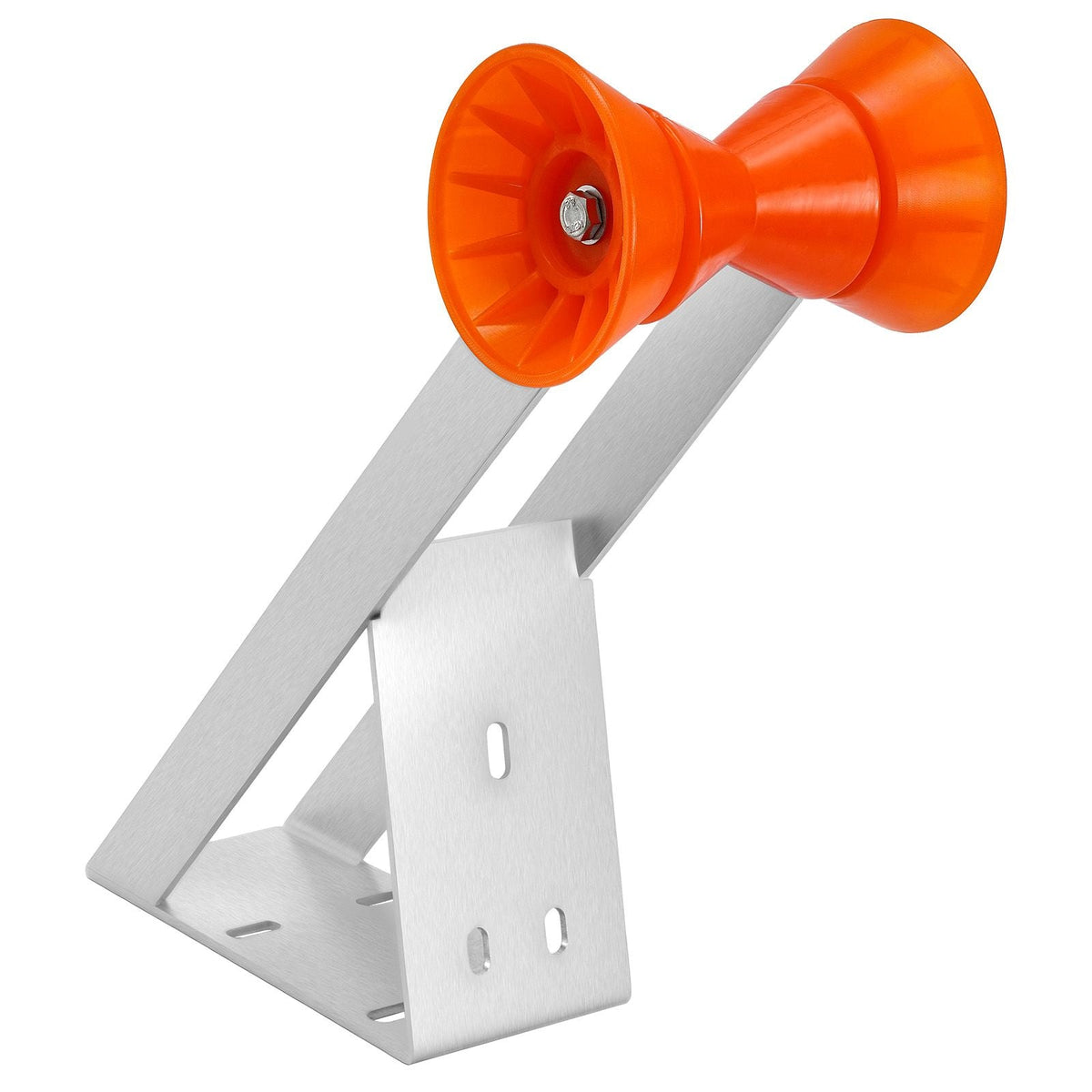 Boat Trailer Winch Stand, 2 to 3-inch Winch Posts, Boat Trailer Winch Seat with TPU Orange Roller & U-Bolts, Suitable for Jet Ski, Sailboat, Fishing Boat, Speedboat (Galvanized), Silver