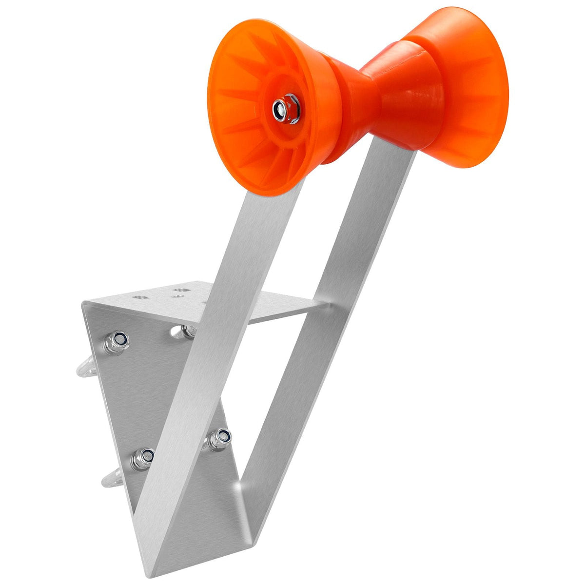 Boat Trailer Winch Stand, 2 to 3-inch Winch Posts, Boat Trailer Winch Seat with TPU Orange Roller & U-Bolts, Suitable for Jet Ski, Sailboat, Fishing Boat, Speedboat (Galvanized), Silver