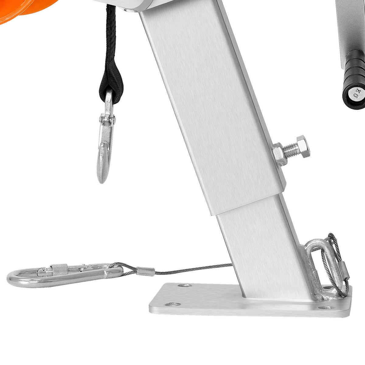 Boat Trailer Winch Stand with Roller, 1200 lbs Winch & 2 in x 25 ft Winch Strap, Boat Winch Mount with U-Bolt for 2-3 Inches W x 3-4 Inches H Trailer Tongue, Fit for Jet Ski, Sailboat, Speedboat