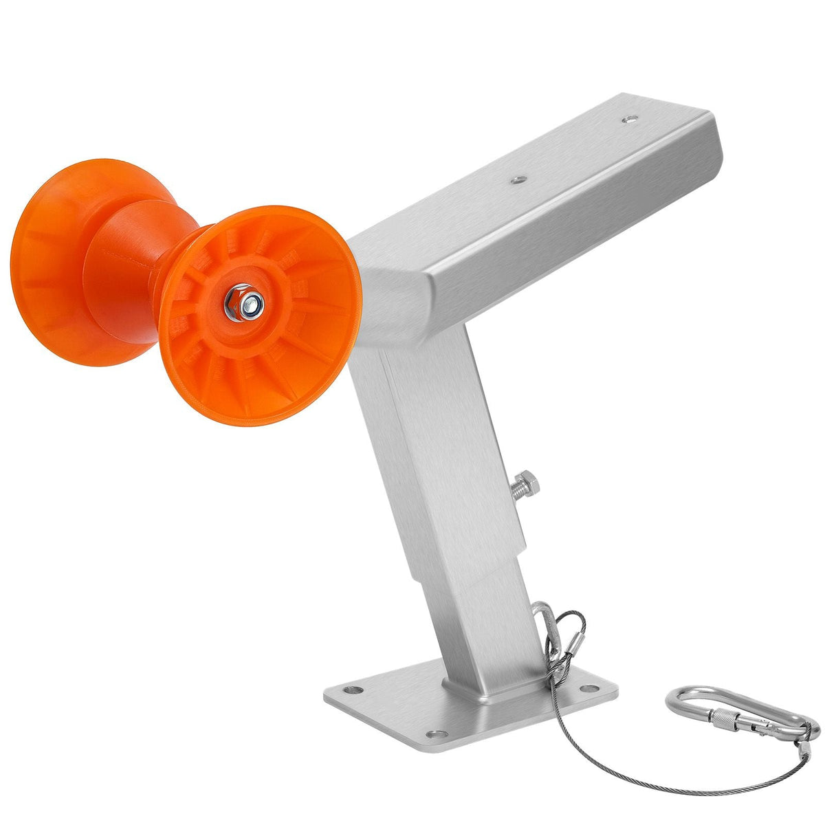 Boat Trailer Winch Stand with Roller, Adjustable Height 14.3-21.6 Inches, Boat Winch Mount with U-Bolts for 2-3 Inches W x 3-4 Inches H Trailer Tongue, Fit for Jet Ski, Sailboat, Speedboat