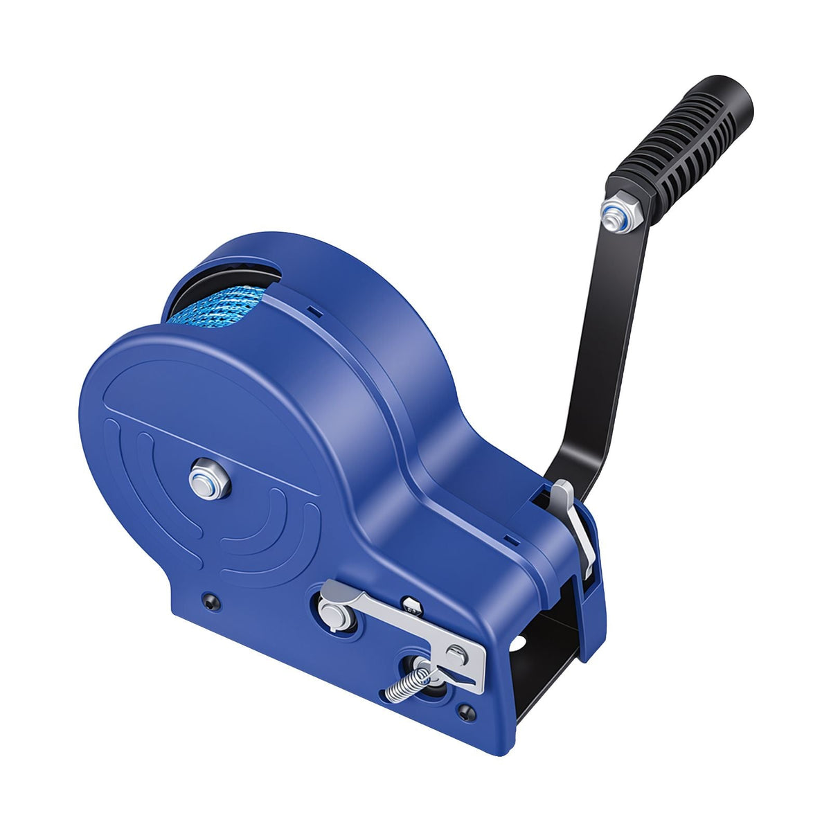 Boat Winch, 3500 lbs Hand Winch, Heavy Duty Manual Rope Crank with 20ft Gray-Black Polyester Strap, Portable Two-Way Ratchet, Anti-Slip Handle Gear for Boat Trailer ATV Towing
