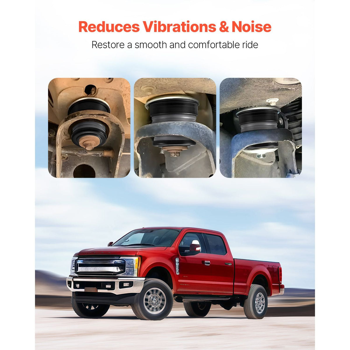 Body Mount Bushing Kit, Compatible with 2008-2016 F250 F350 Super Duty, 48 PCS Silicone Body Mount Kit, Quick Replacement, Durable Components for Improving Bumpy Driving Performance, Gray