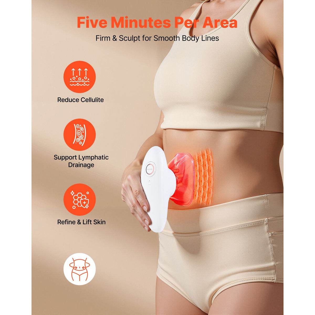 Body Sculpting Machine, 3-in-1 Electric Cellulite Massager with 3 Adjustable Functional Modes, Skin Tightening Cupping Therapy Tool with 60 Min Wireless Use, for Back, Belly, Waist, Arms, Legs