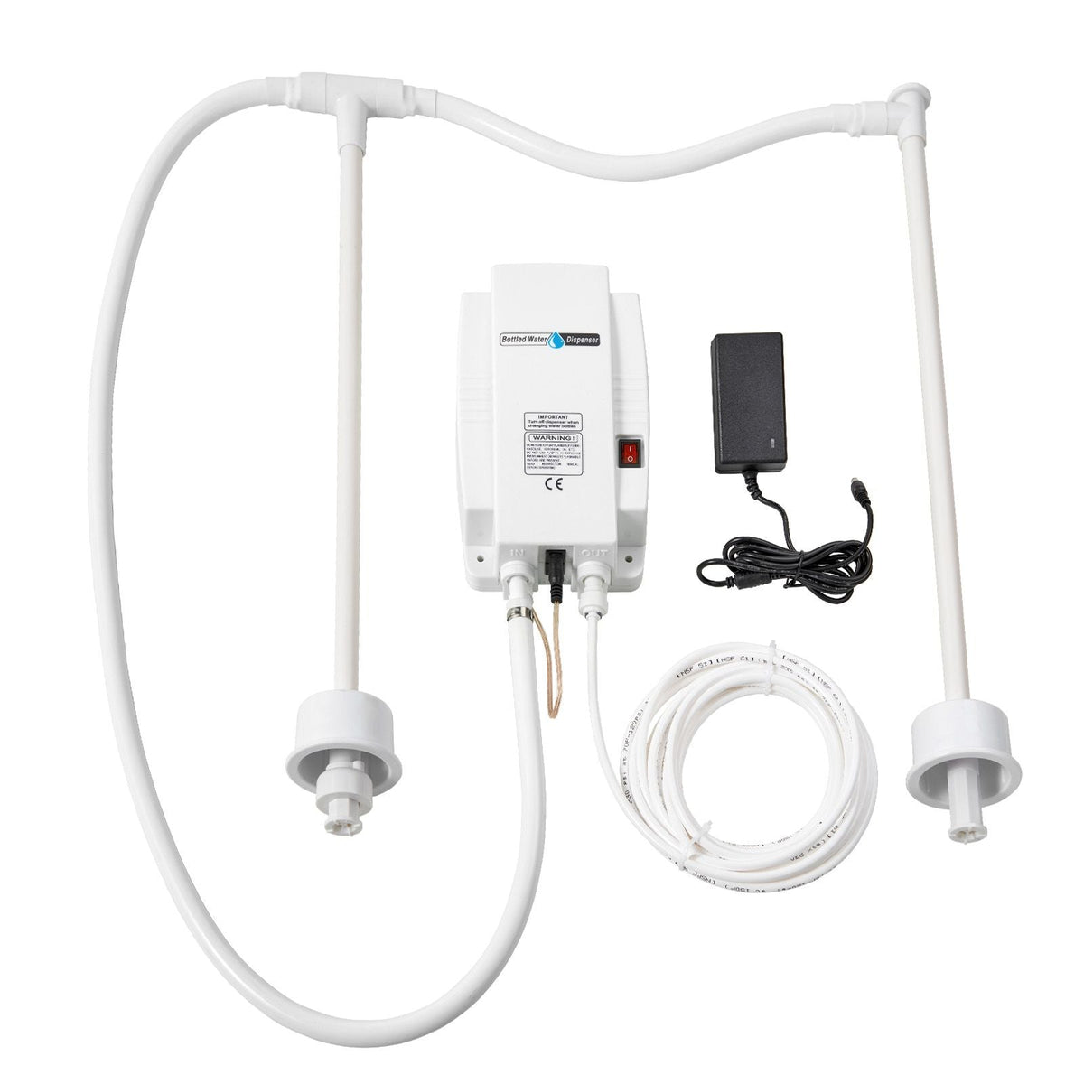 Bottled Water Dispenser Pump System, 2x5 Gallon Dispensing System, Automatic Electric Water Dispenser, Double-Pipe Water Jug Pump, Compatible Use with Coffee/Tea Machine, Refrigerator, Ice Maker