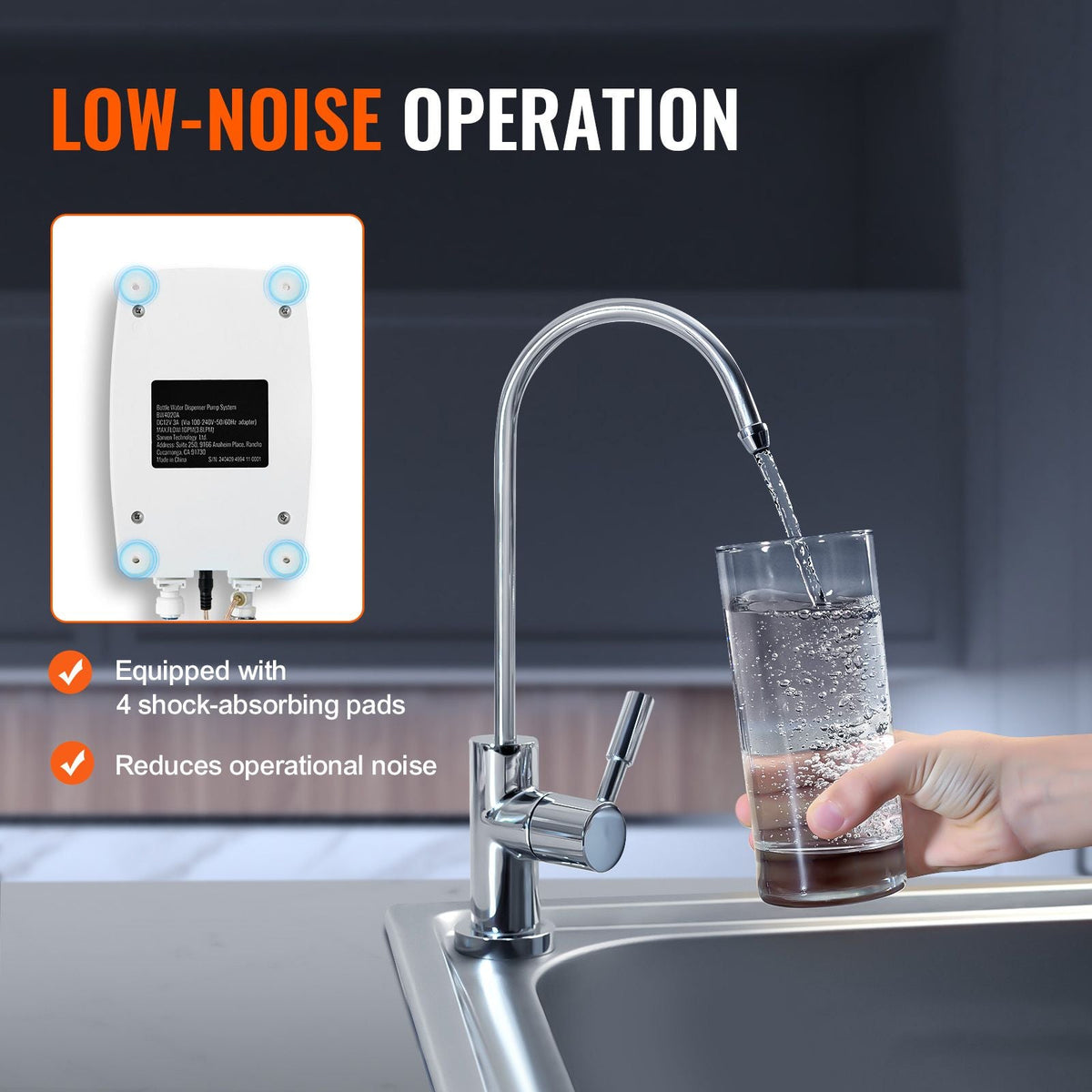 Bottled Water Dispenser Pump System, 2x5 Gallon Dispensing System, Automatic Electric Water Dispenser, Double-Pipe Water Jug Pump, Compatible Use with Coffee/Tea Machine, Refrigerator, Ice Maker