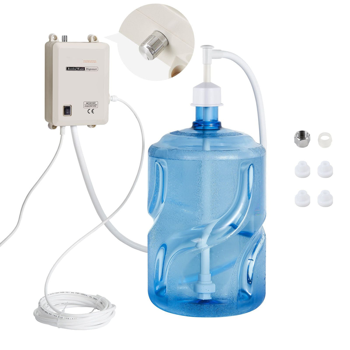 Bottled Water Dispenser Pump System, 5 Gallon Dispensing System, Automatic Electric Water Dispenser, Single Inlet Water Jug Pump, Compatible Use with Coffee/Tea Machine, Refrigerator, Ice Maker