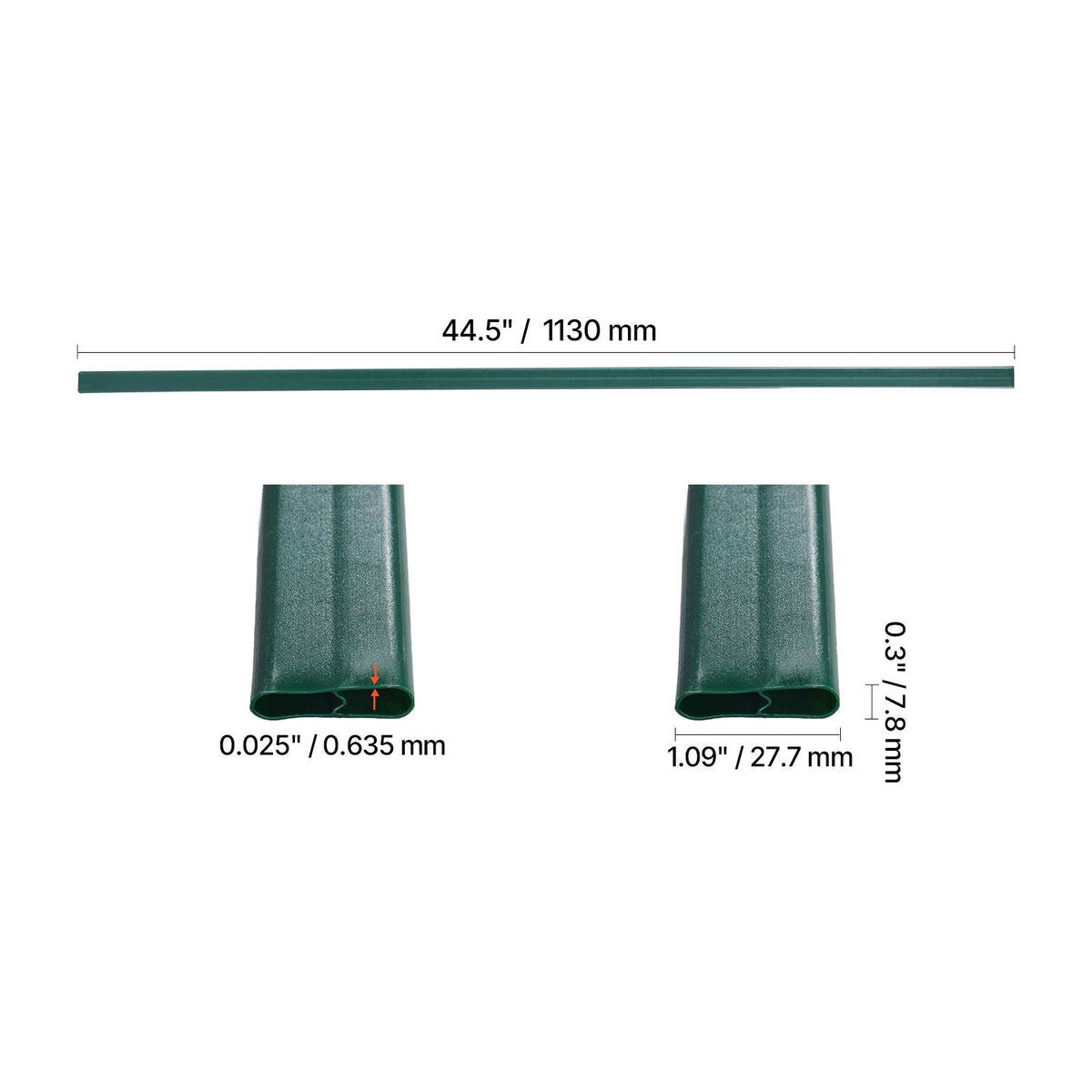 Bottom Locking Privacy Slats, Double-Wall Vertical Bottom-Locking Slats for Chain-Link Fence, High-Density HDPE Chain Link Slats Ideally Fit 4' High Fence for Garden, Farm, Sports Field(Green)