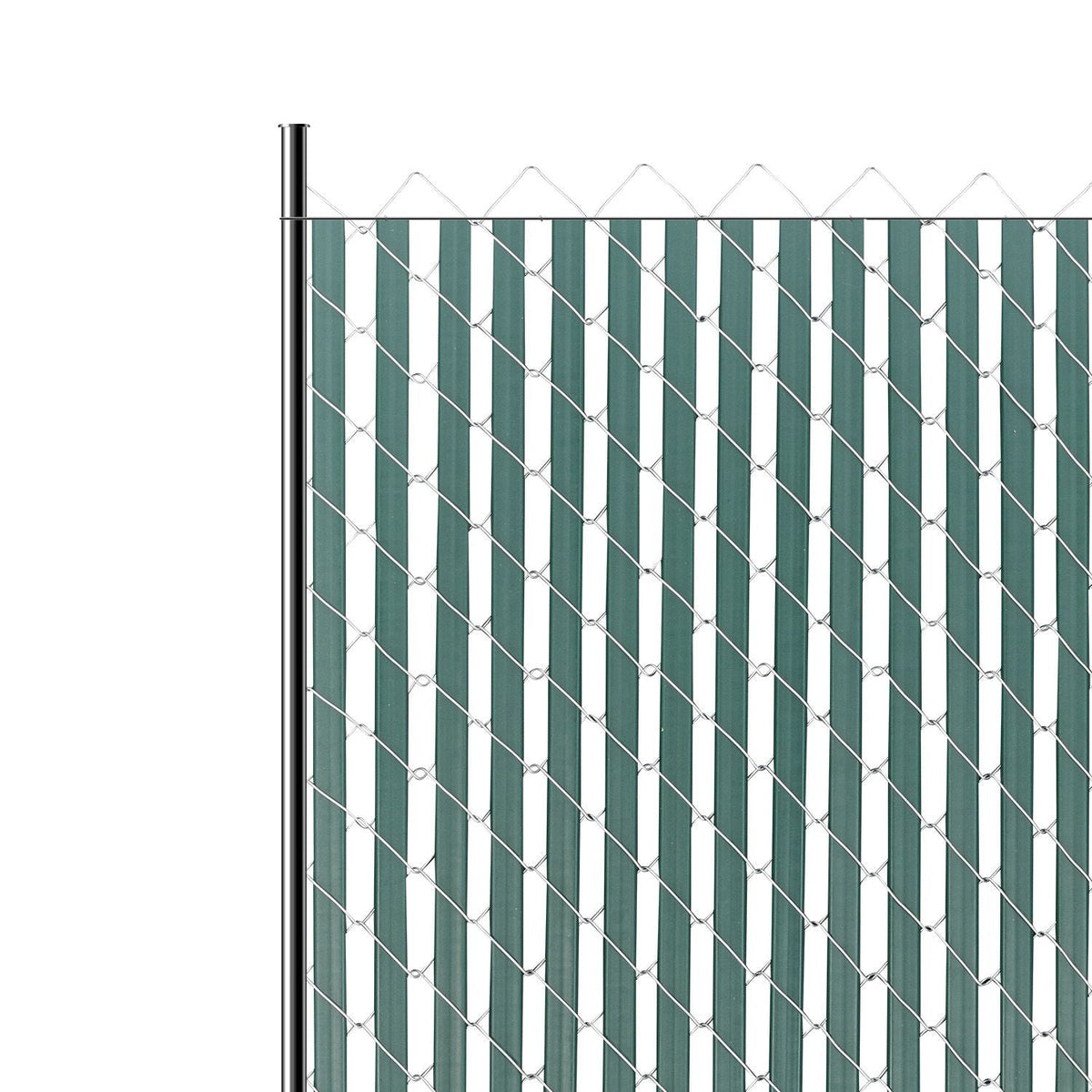 Bottom Locking Privacy Slats, Double-Wall Vertical Bottom-Locking Slats for Chain-Link Fence, High-Density HDPE Chain Link Slats Ideally Fit 4' High Fence for Garden, Farm, Sports Field(Green)