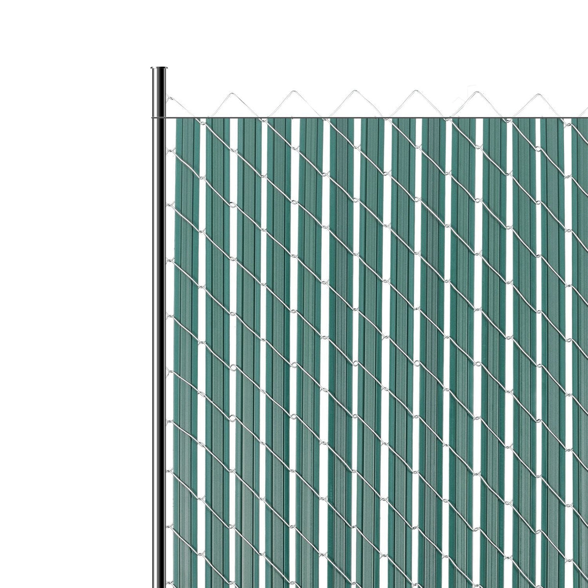 Bottom Locking Privacy Slats, Double-Wall Vertical Bottom-Locking Slats with Wings for Chain-Link Fence, High-Density HDPE Chain Link Slats Ideally Fit 4' High Fence for Garden and Farm(Green)