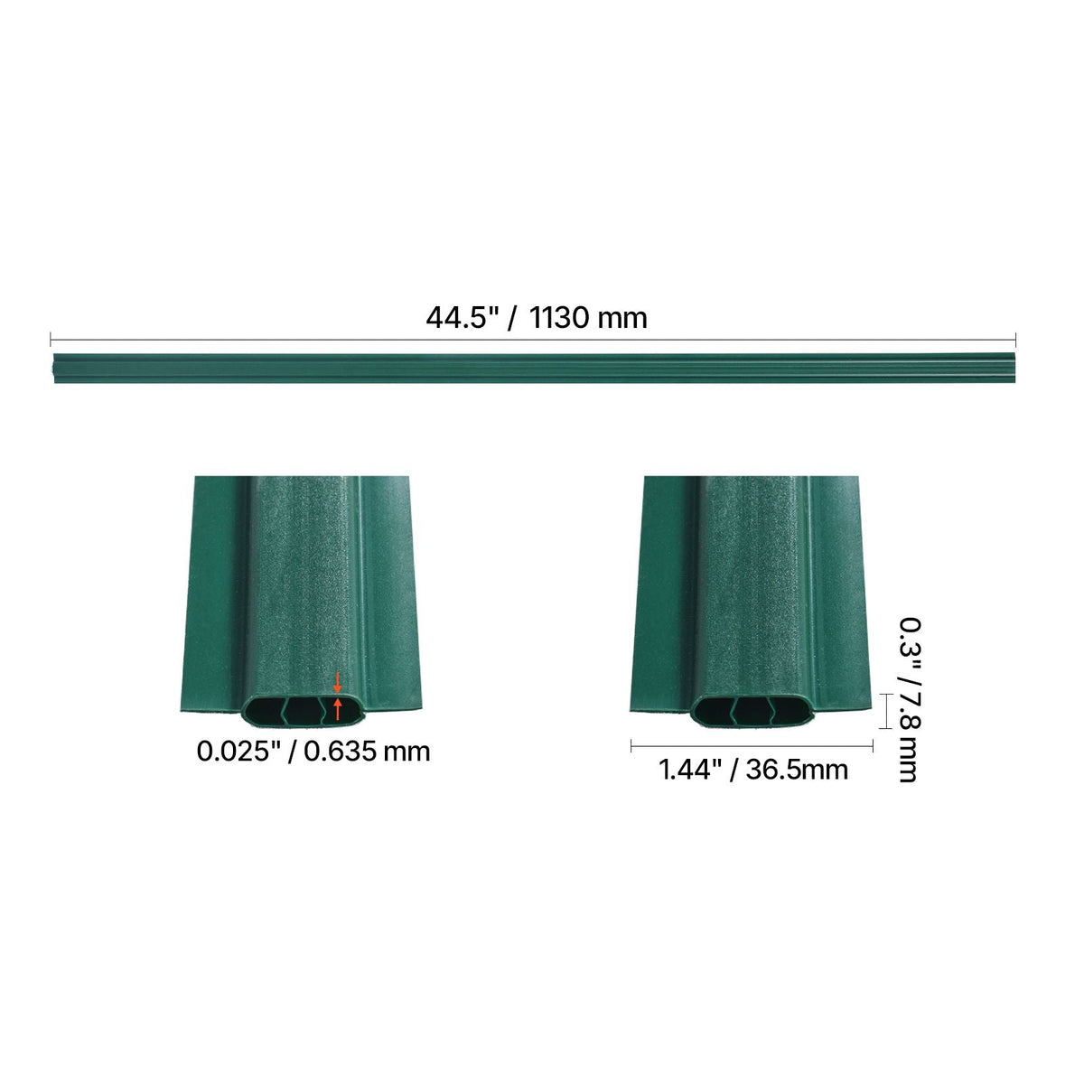 Bottom Locking Privacy Slats, Double-Wall Vertical Bottom-Locking Slats with Wings for Chain-Link Fence, High-Density HDPE Chain Link Slats Ideally Fit 4' High Fence for Garden and Farm(Green)