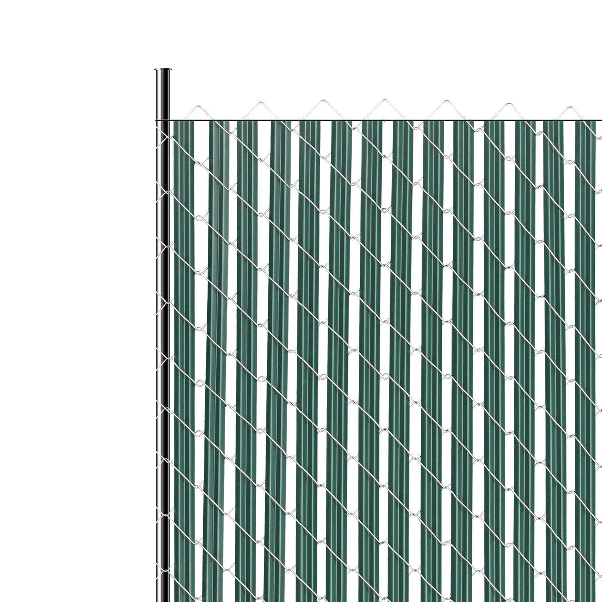 Bottom Locking Privacy Slats, Single-Wall Vertical Bottom-Locking Slats for Chain-Link Fence, High-Density HDPE Chain Link Slats Ideally Fit 4' High Fence for Garden, Farm, Sports Field(Green)