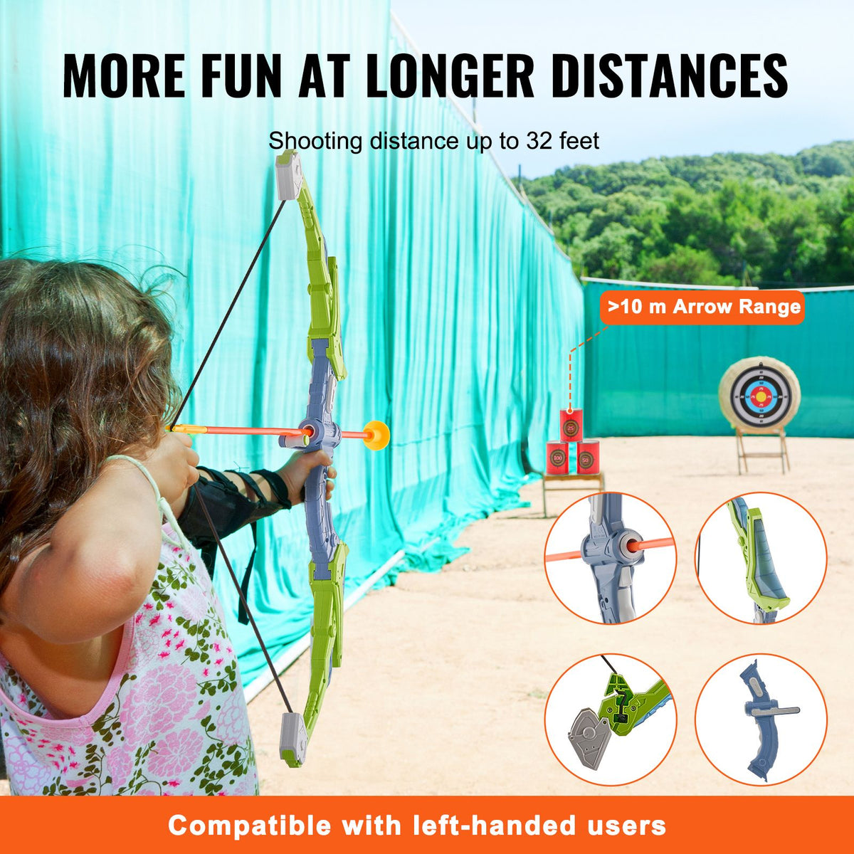 Bow and Arrow Set for Kids, 2 Pack LED Light Up Archery Set with 20 Suction Cup Arrows, 2 Hanging Targets, 2 Quivers, 3 Target Cans, Outdoor Toy Birthday Gift for Boy & Girl 6 7 8 9 10+ Year Old