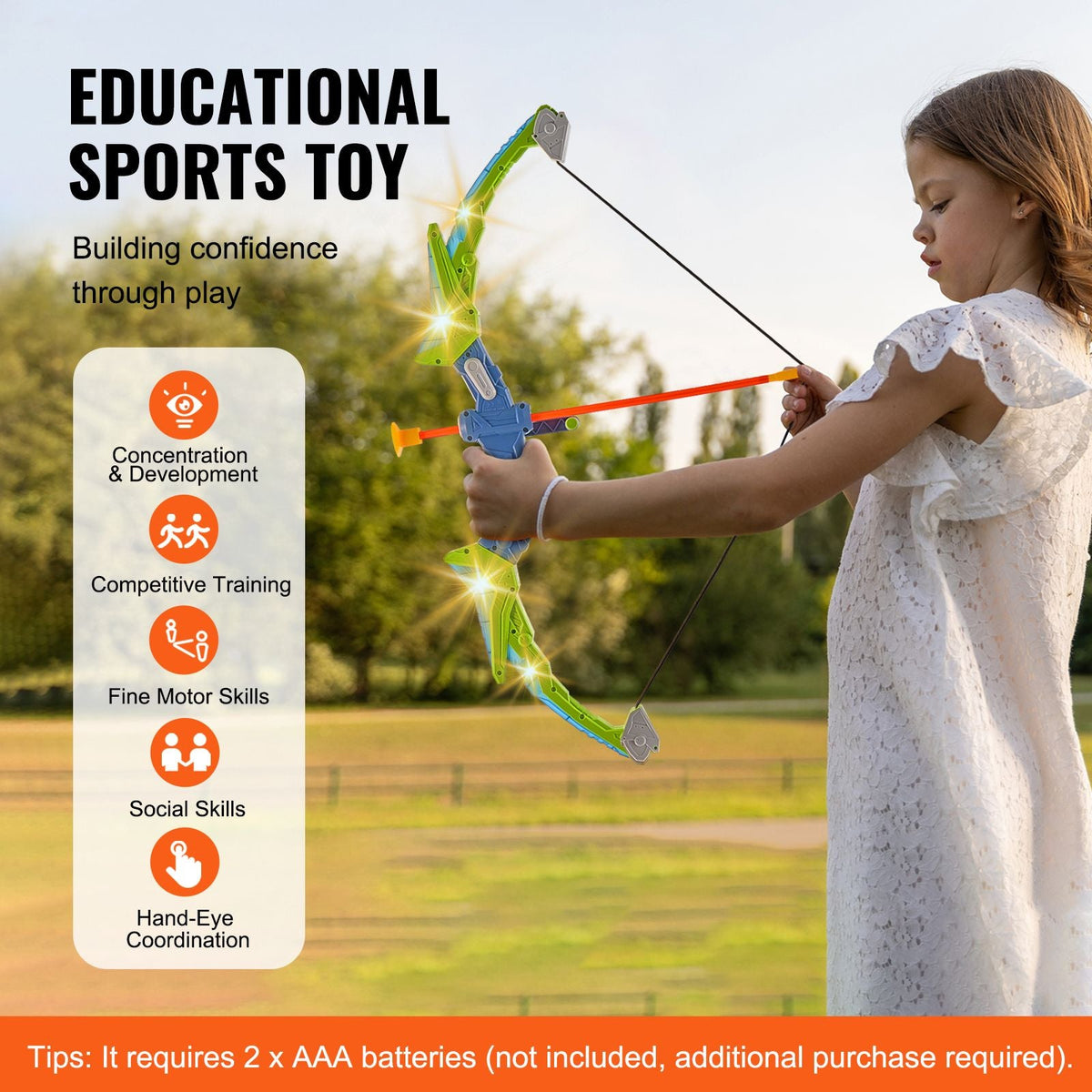 Bow and Arrow Set for Kids, 2 Pack LED Light Up Archery Set with 20 Suction Cup Arrows, 2 Hanging Targets, 2 Quivers, 3 Target Cans, Outdoor Toy Birthday Gift for Boy & Girl 6 7 8 9 10+ Year Old
