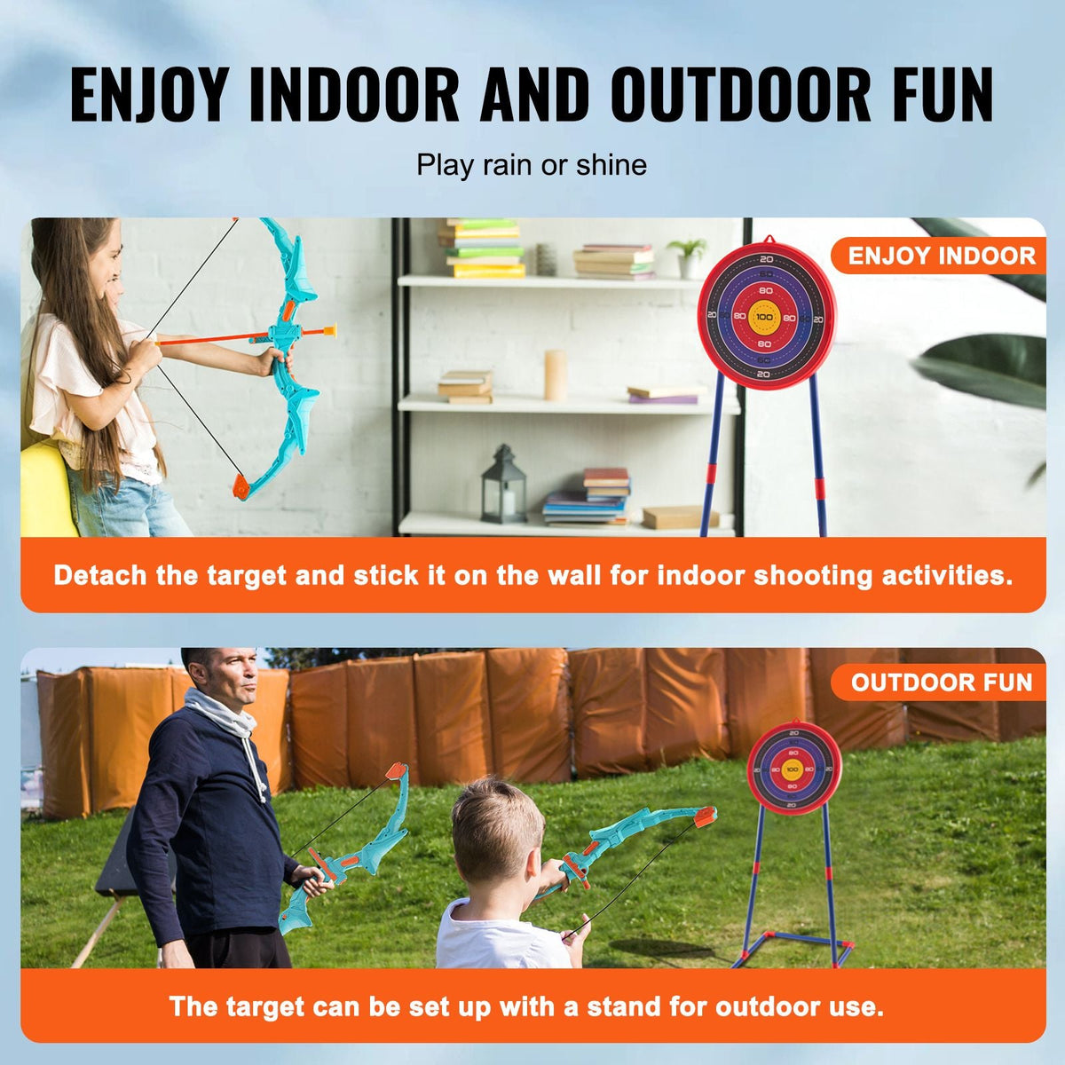 Bow and Arrow Set for Kids, LED Light Up Archery Set with 10 Suction Cup Arrows, Standing Target, Quiver, 3 Target Cans, Outdoor Toy for Boys & Girls 6 7 8 9 10+ Years Old, Birthday Gift for Kid
