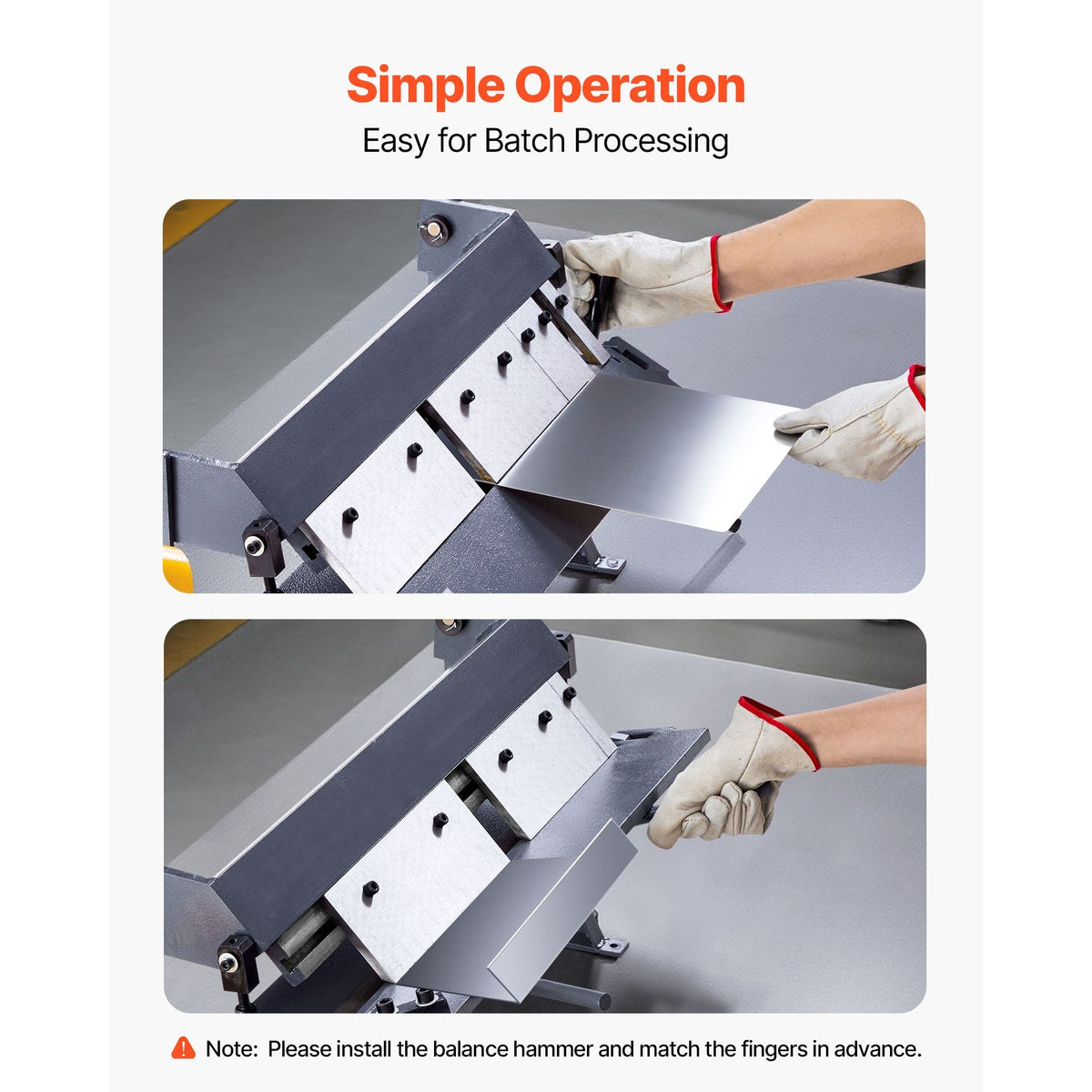 Box and Pan Brake, 24 in Sheet Metal Bending Brake,16-Gauge Mild Steel Capacity, 0-135 Degree Adjustable, Metal Bender Machine with 5 Fingers, Heavy-Duty Aluminum Folder for Precise Bending