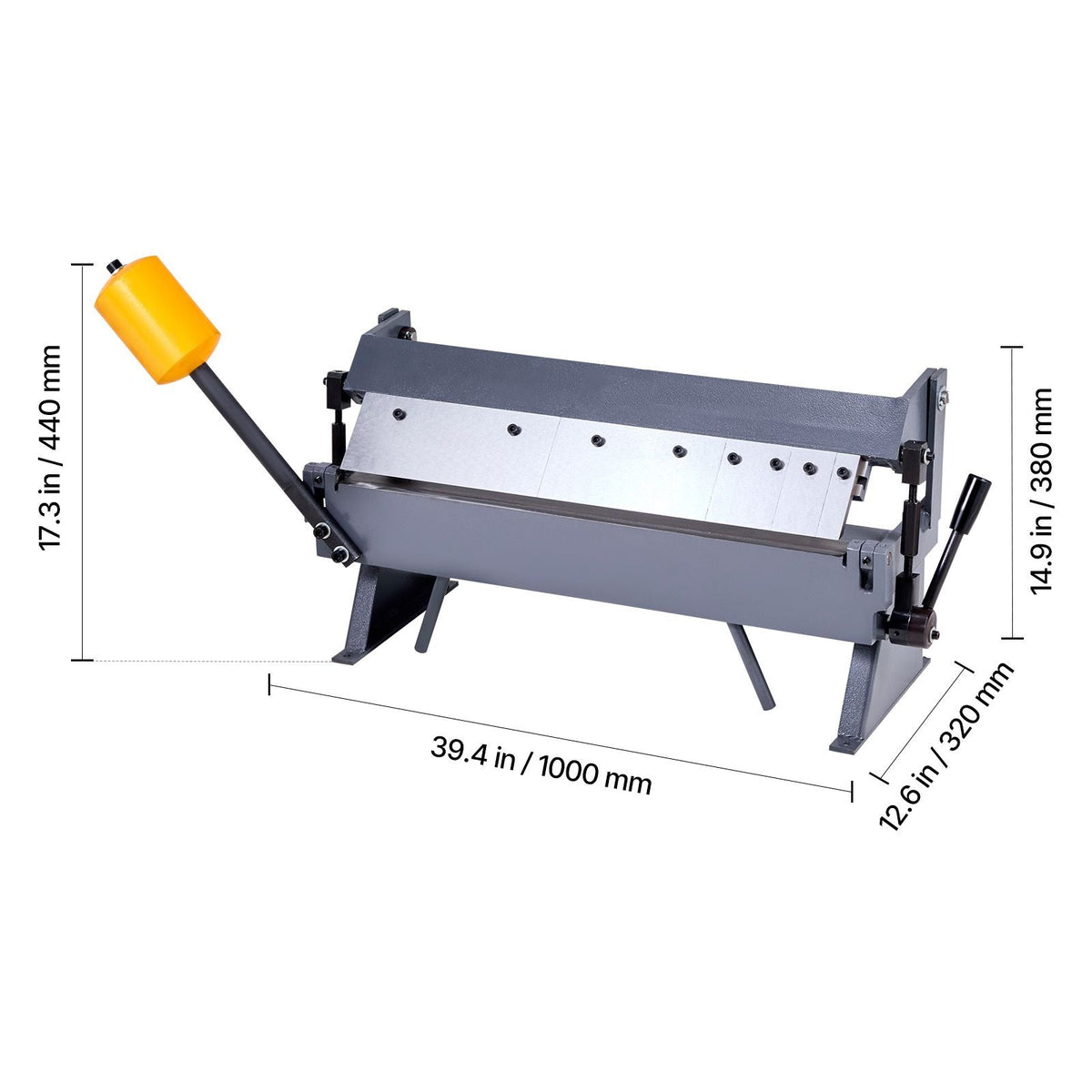Box and Pan Brake, 24 in Sheet Metal Bending Brake,16-Gauge Mild Steel Capacity, 0-135 Degree Adjustable, Metal Bender Machine with 5 Fingers, Heavy-Duty Aluminum Folder for Precise Bending