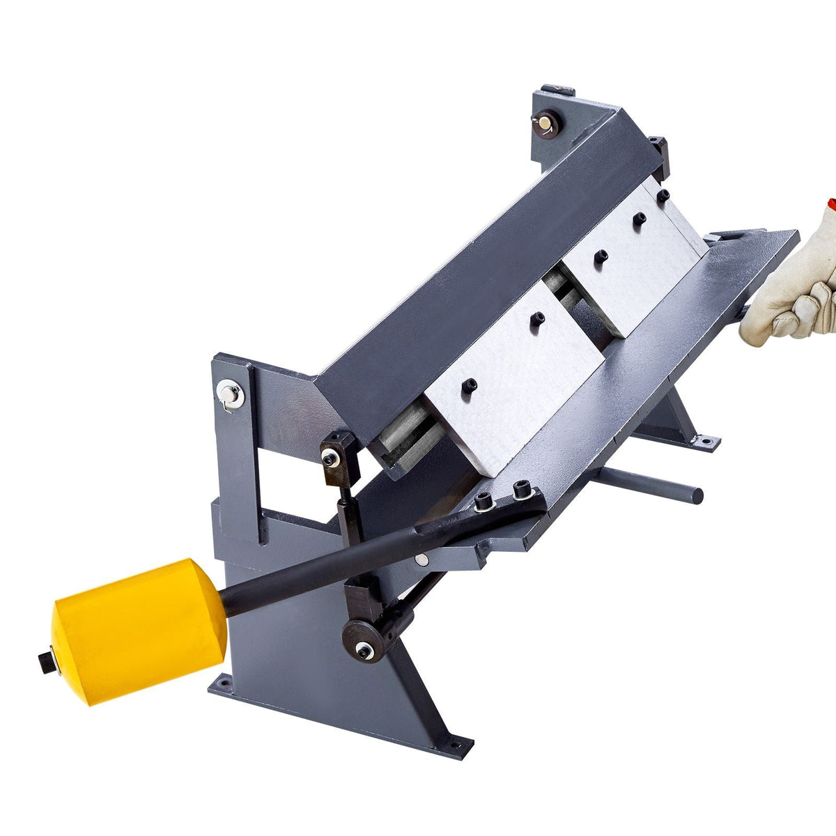 Box and Pan Brake, 24 in Sheet Metal Bending Brake,16-Gauge Mild Steel Capacity, 0-135 Degree Adjustable, Metal Bender Machine with 5 Fingers, Heavy-Duty Aluminum Folder for Precise Bending
