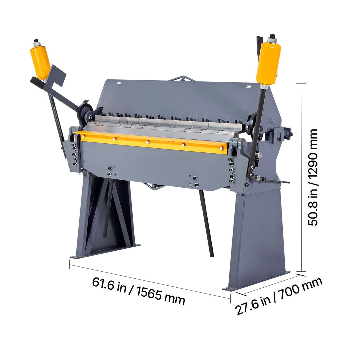 Box and Pan Brake, 48 in Sheet Metal Bending Brake, 12-Gauge Mild Steel Capacity, 0-135 Degree Adjustable, Metal Bender Machine with 8 Fingers, Heavy-Duty Aluminum Folder for Precise Bending