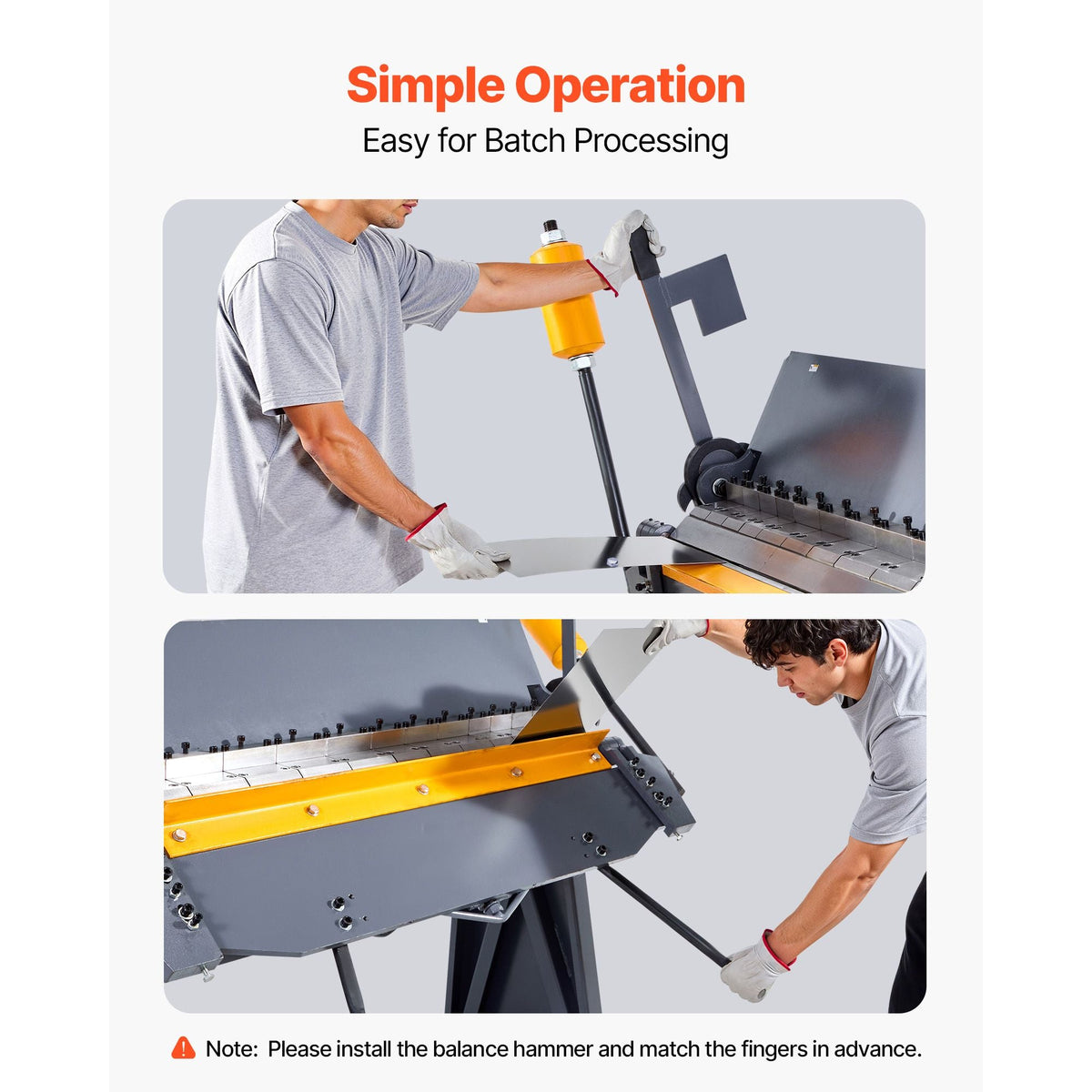 Box and Pan Brake, 48 in Sheet Metal Bending Brake, 12-Gauge Mild Steel Capacity, 0-135 Degree Adjustable, Metal Bender Machine with 8 Fingers, Heavy-Duty Aluminum Folder for Precise Bending